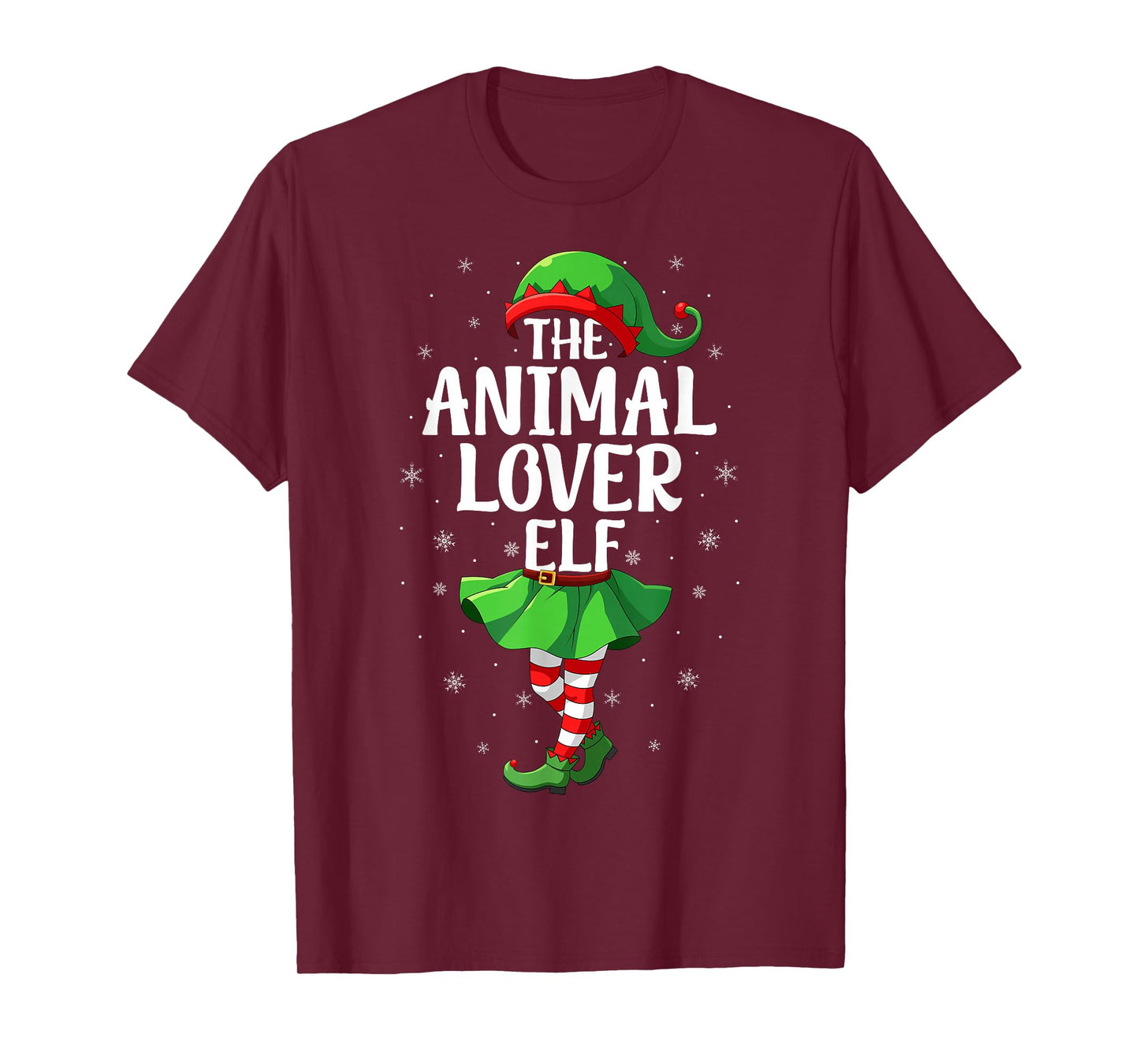 Animal Lover Elf Christmas Girls Women Elf Squad Xmas Family T-Shirt