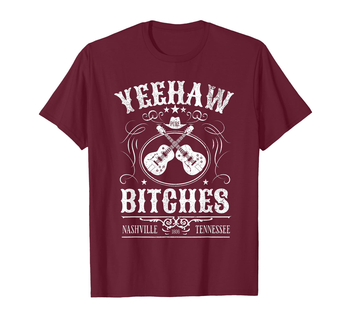Yeehaw Bitches Funny Country Music Concert Nashville Vintage T-Shirt