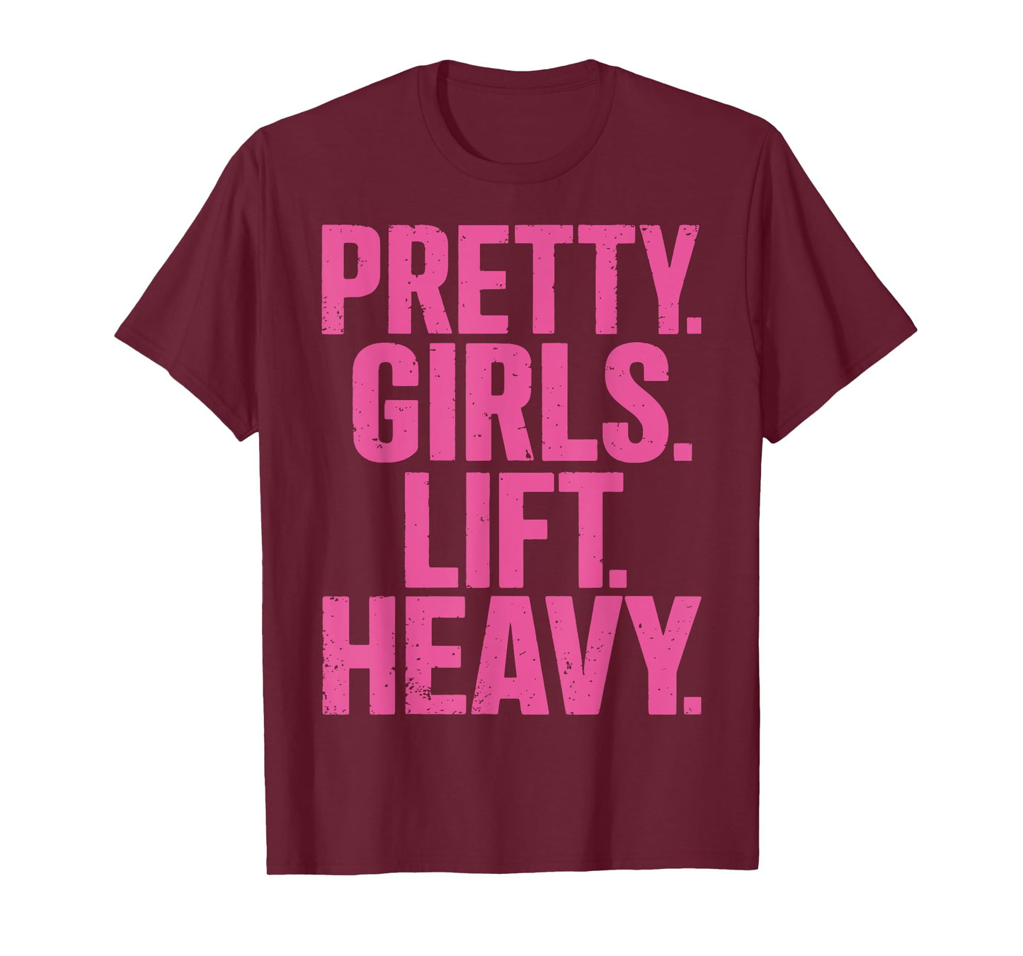 Weightlifting Fitness Gym Powerlifter Girl - Pretty Girls Lift Heavy - Black - Women's Workout T-Shirt - Small - Crew Neck - Short Sleeve - Classic Modern - Letter Print - Pull On - 1 Count