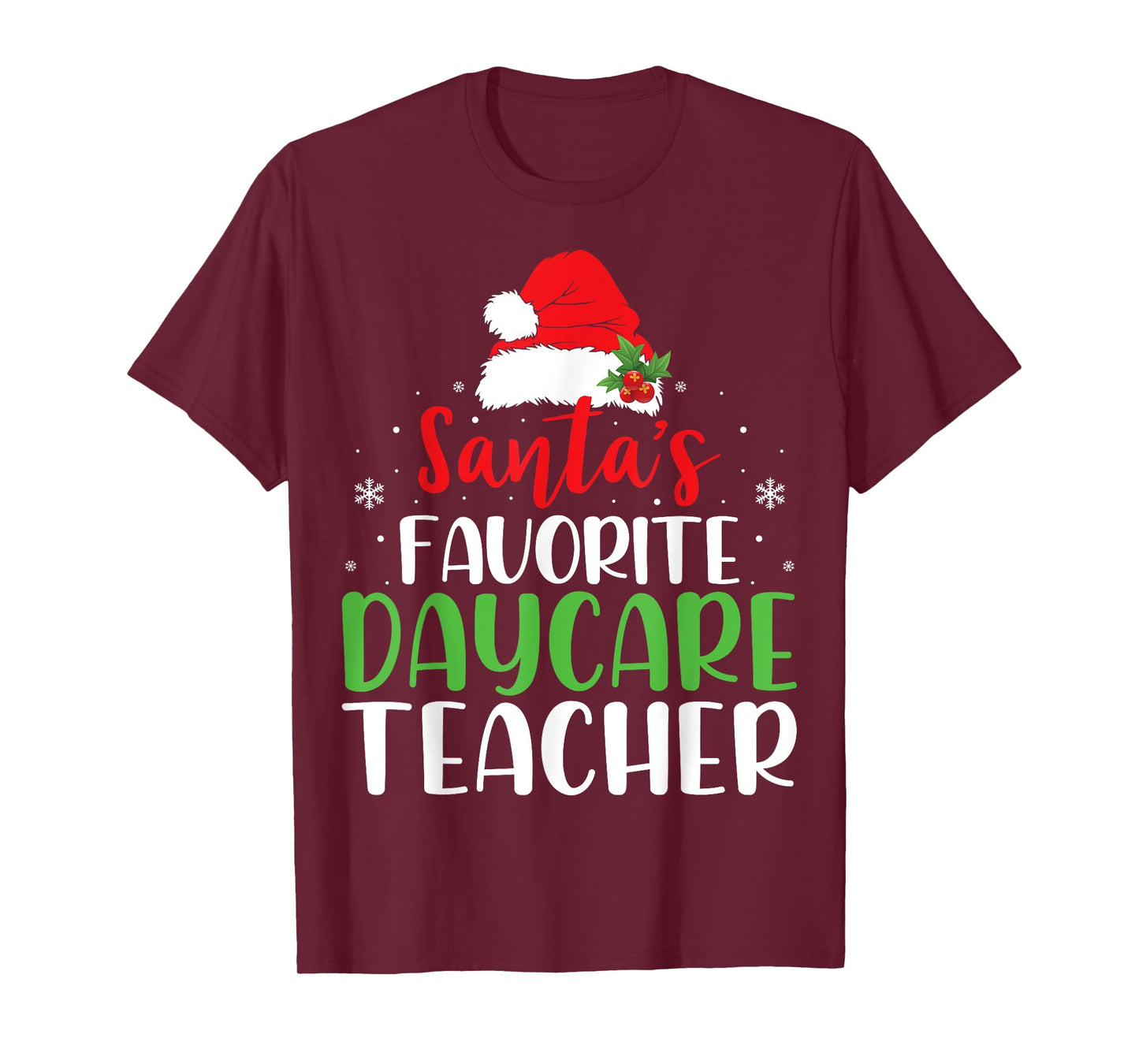 Santa's Favorite Daycare Teacher Provider Funny Christmas T-Shirt