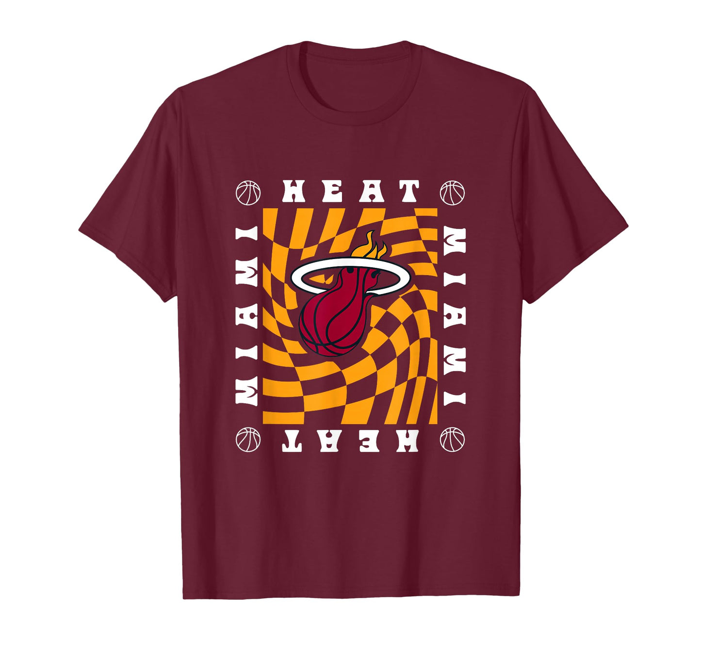 NBA Miami Heat Retro Checkerboard Wave T-Shirt