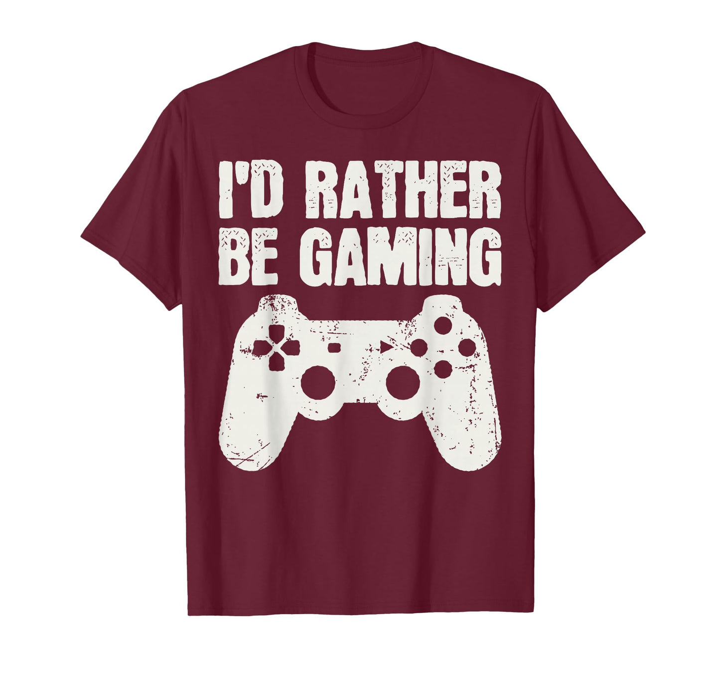 I'd Rather Be Gaming Gamer Video Games Cool Retro Distressed T-Shirt