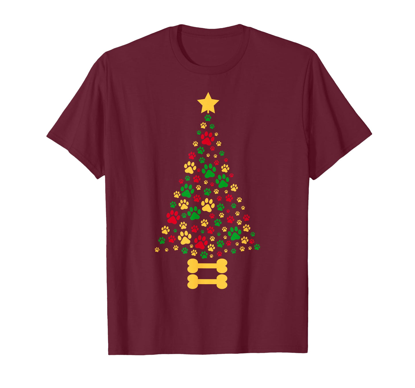 Dog Paw Christmas Tree Pajamas for Adults and Children T-Shirt
