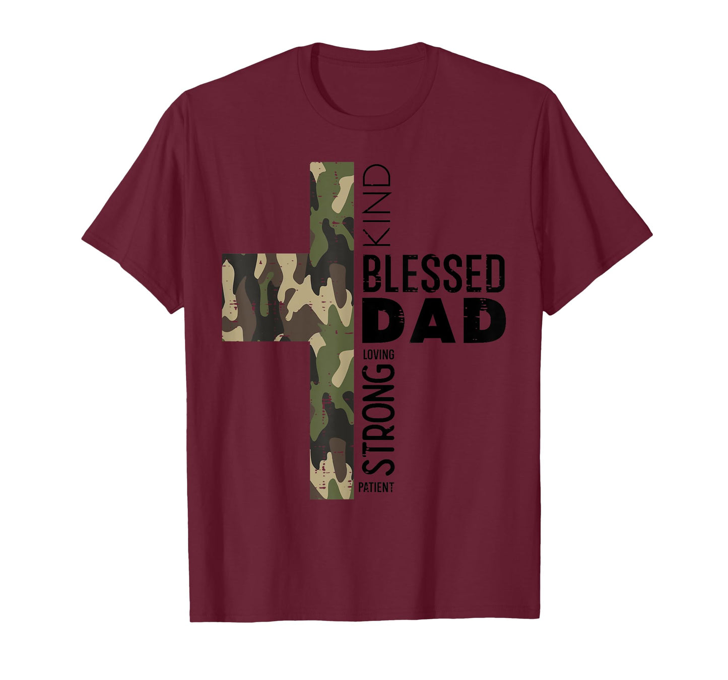 Fathers Day Blessed Dad Camo Cross Christian Papa Daddy Men T-Shirt