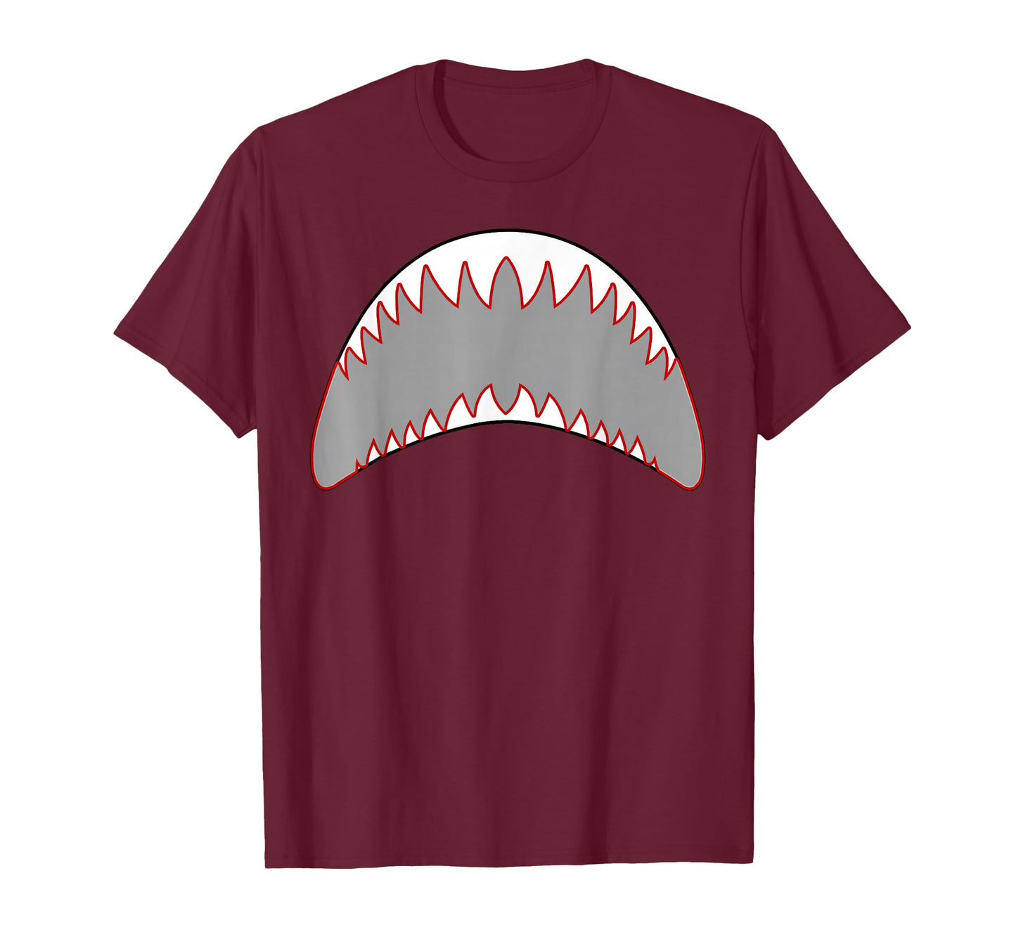 Shark Mouth Jaw Lazy Easy Costume For Halloween Party T-Shirt