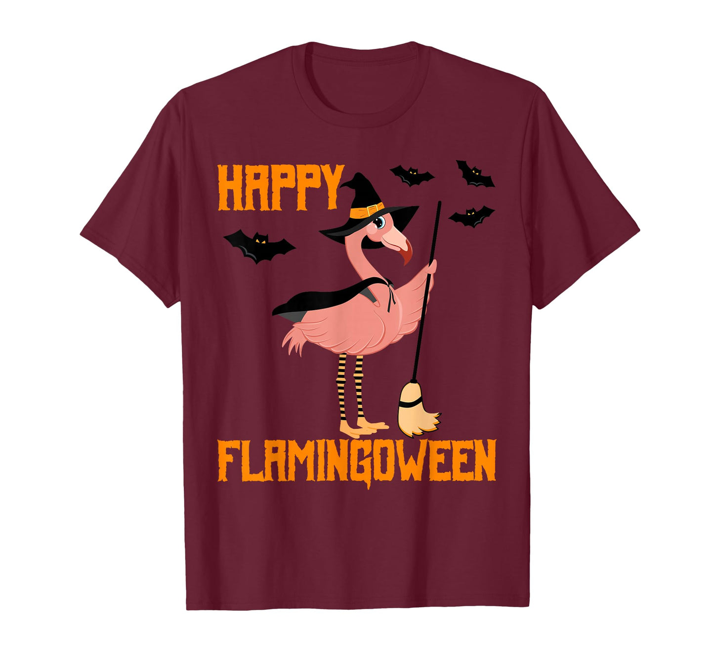 Happy Flamingoween Halloween Flamingo Witch Wiccan T-Shirt