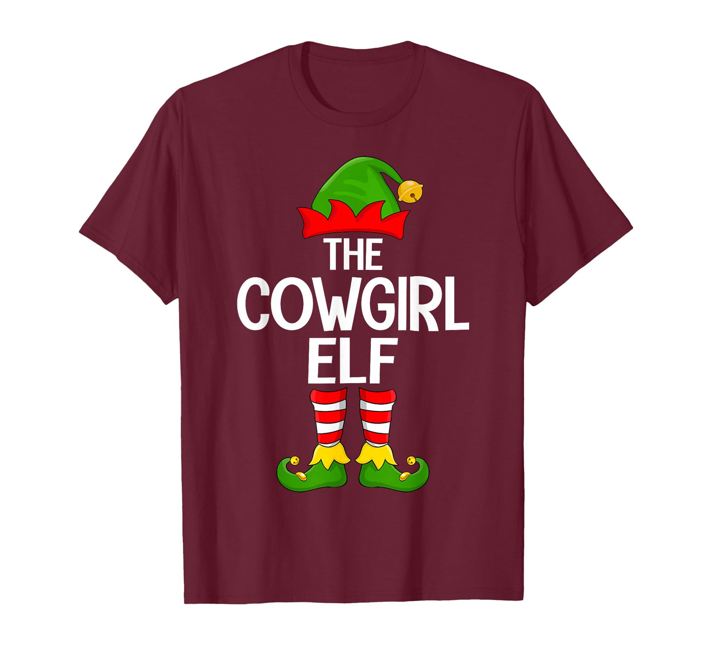 Cowgirl Elf Xmas Matching Family Elf Squad Christmas T-Shirt