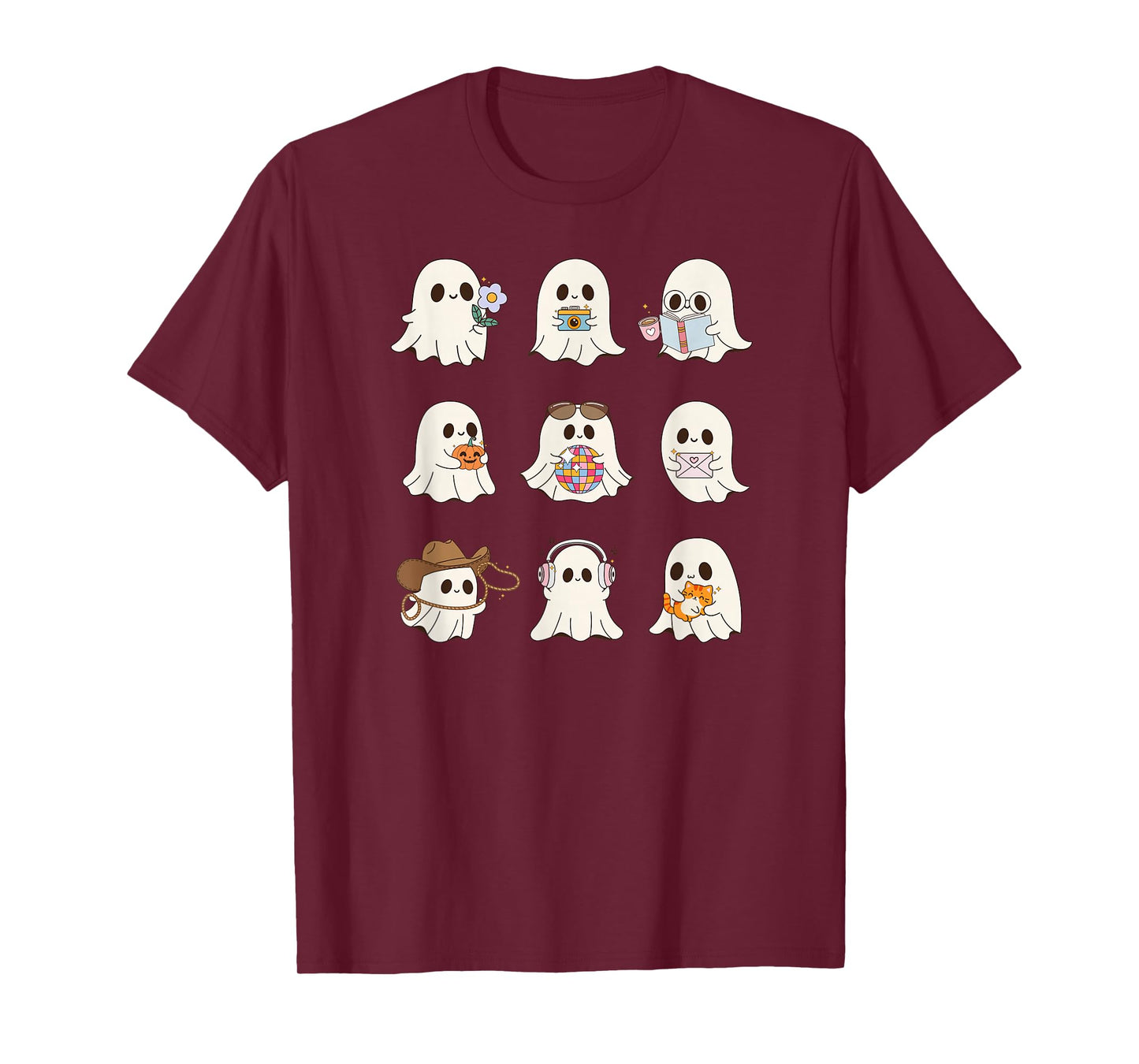 Ghost Spooky Design Witch Season Fall Vibes Cozy Cute T-Shirt