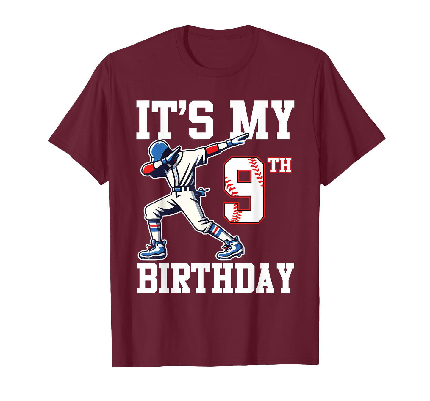 It's My 9th Birthday Baseball 9 Years Old Birthday Boy Girl T-Shirt