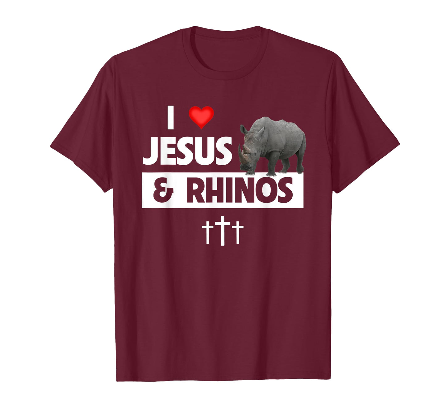I Love Jesus and Rhinos Christian Rhinoceros Safari Zoo T-Shirt