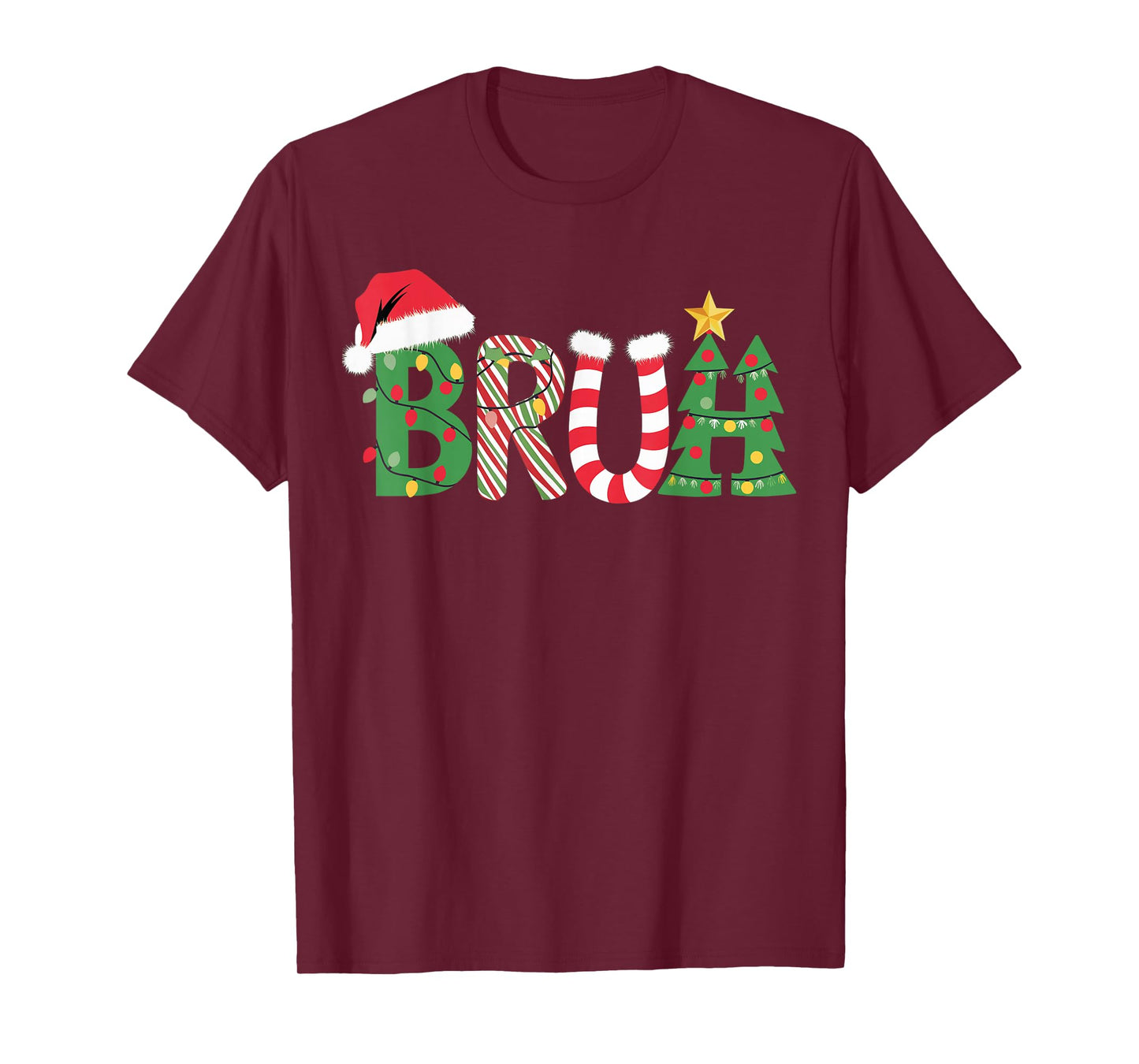 Christmas Shirts for Kids Boys Bruh Funny Christmas Women T-Shirt