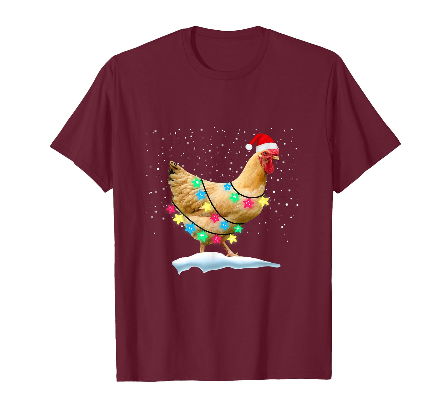 Chicken Christmas Santa Hat Farm Animal Funny Xmas Family T-Shirt