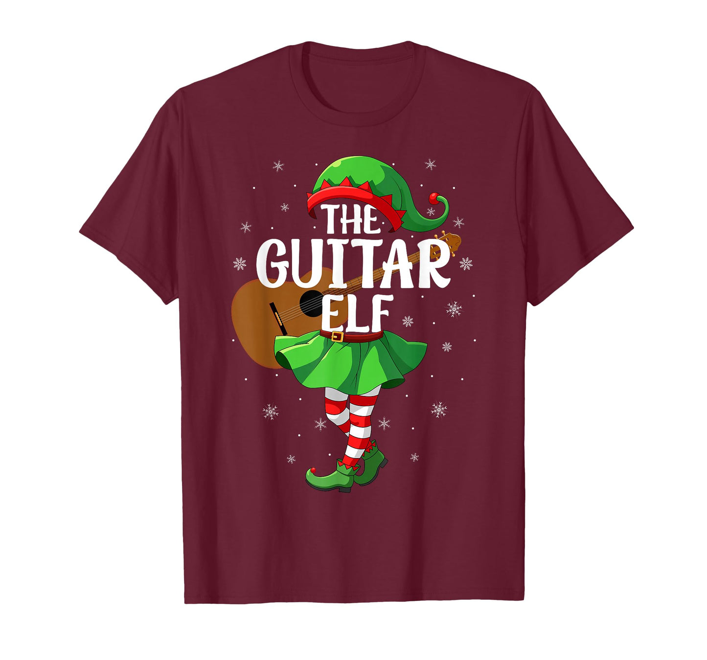 Guitar Elf Christmas Girls Women Elf Squad Xmas Family T-Shirt