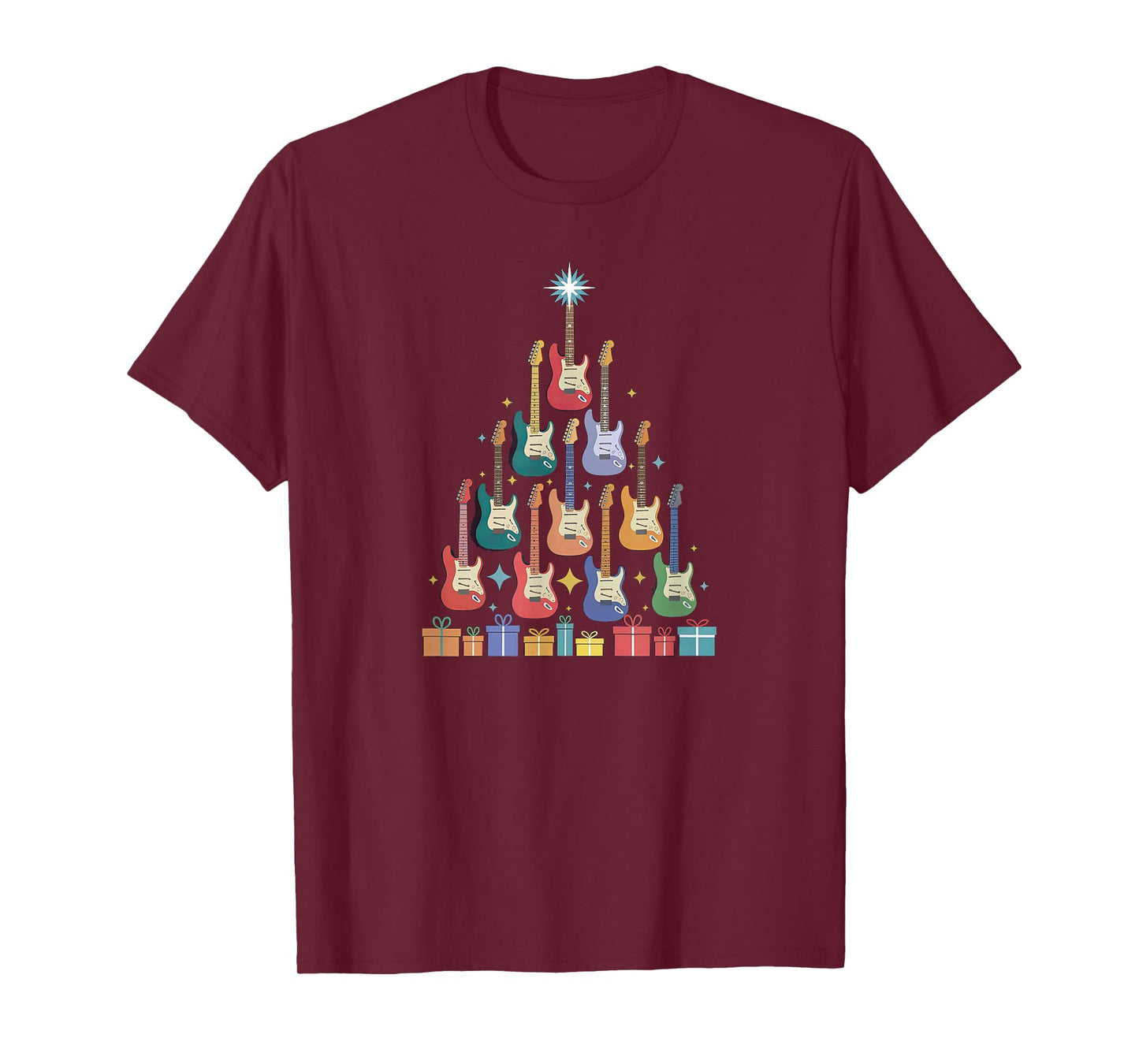 Christmas Guitar Christmastree Tree Made Out of Guitars T-Shirt