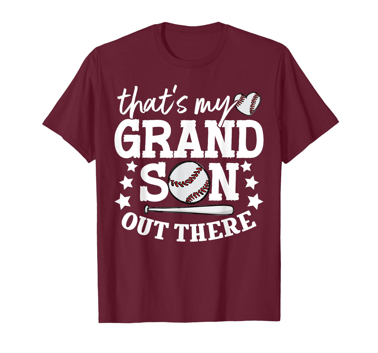 That's My Grandson Out There Women Baseball Grandma T-Ball T-Shirt