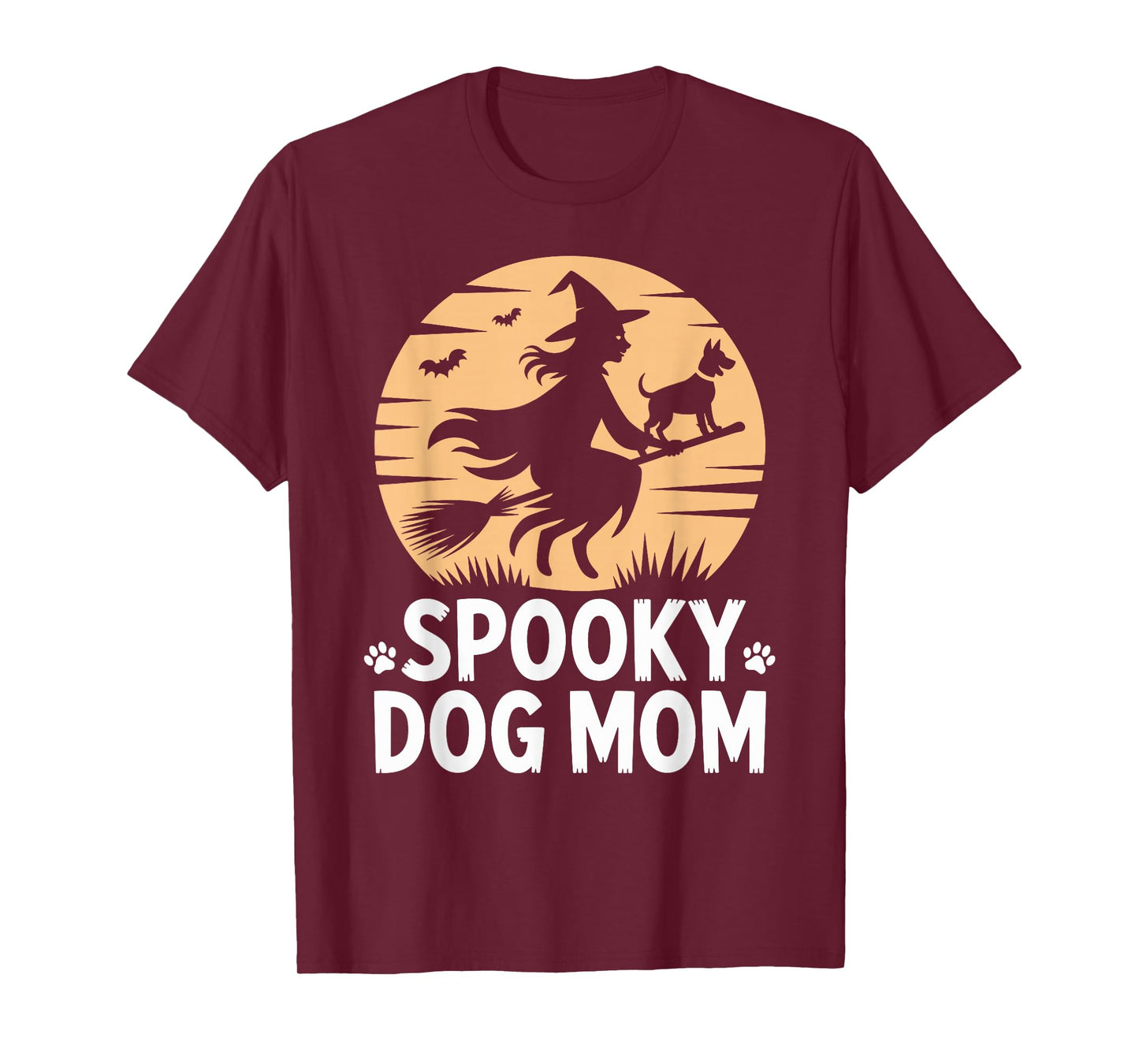 Spooky Dog Mom Witch Halloween T-Shirt