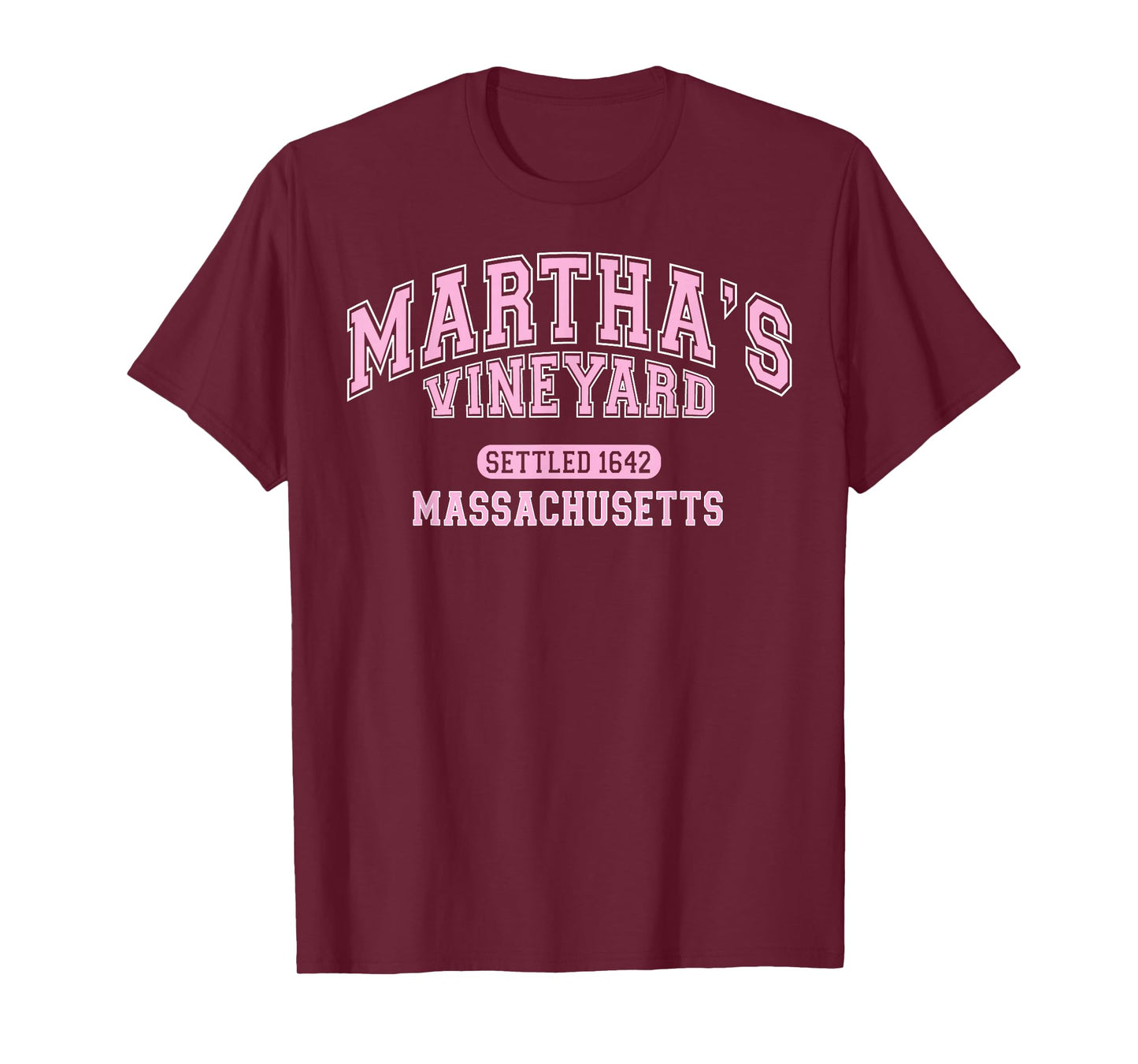 Martha's Vineyard Massachusetts Vintage Sports Pink T-Shirt
