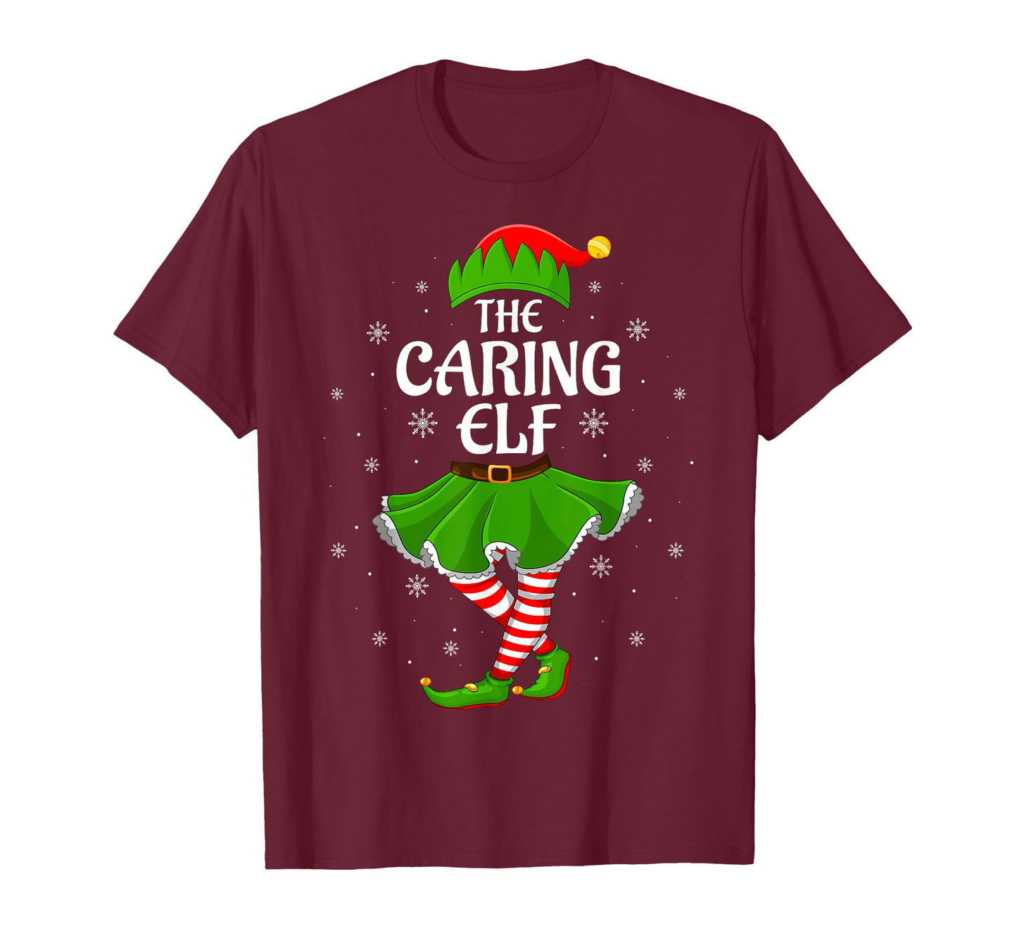 Caring Elf Christmas Family Girls Women Elf Squad Xmas T-Shirt