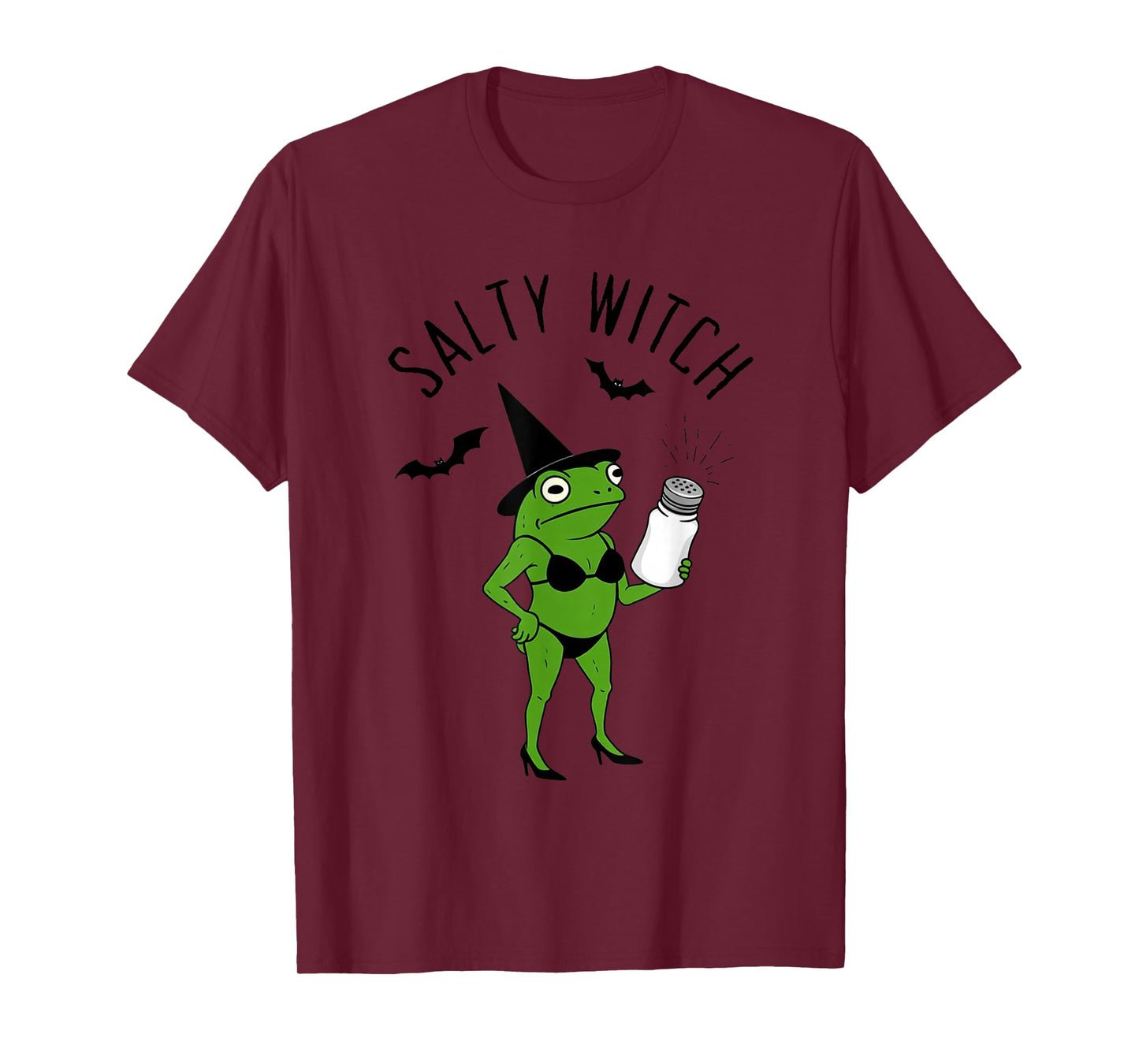 Funny Halloween Woman Salty Witch Grumpy Frog Meme T-Shirt