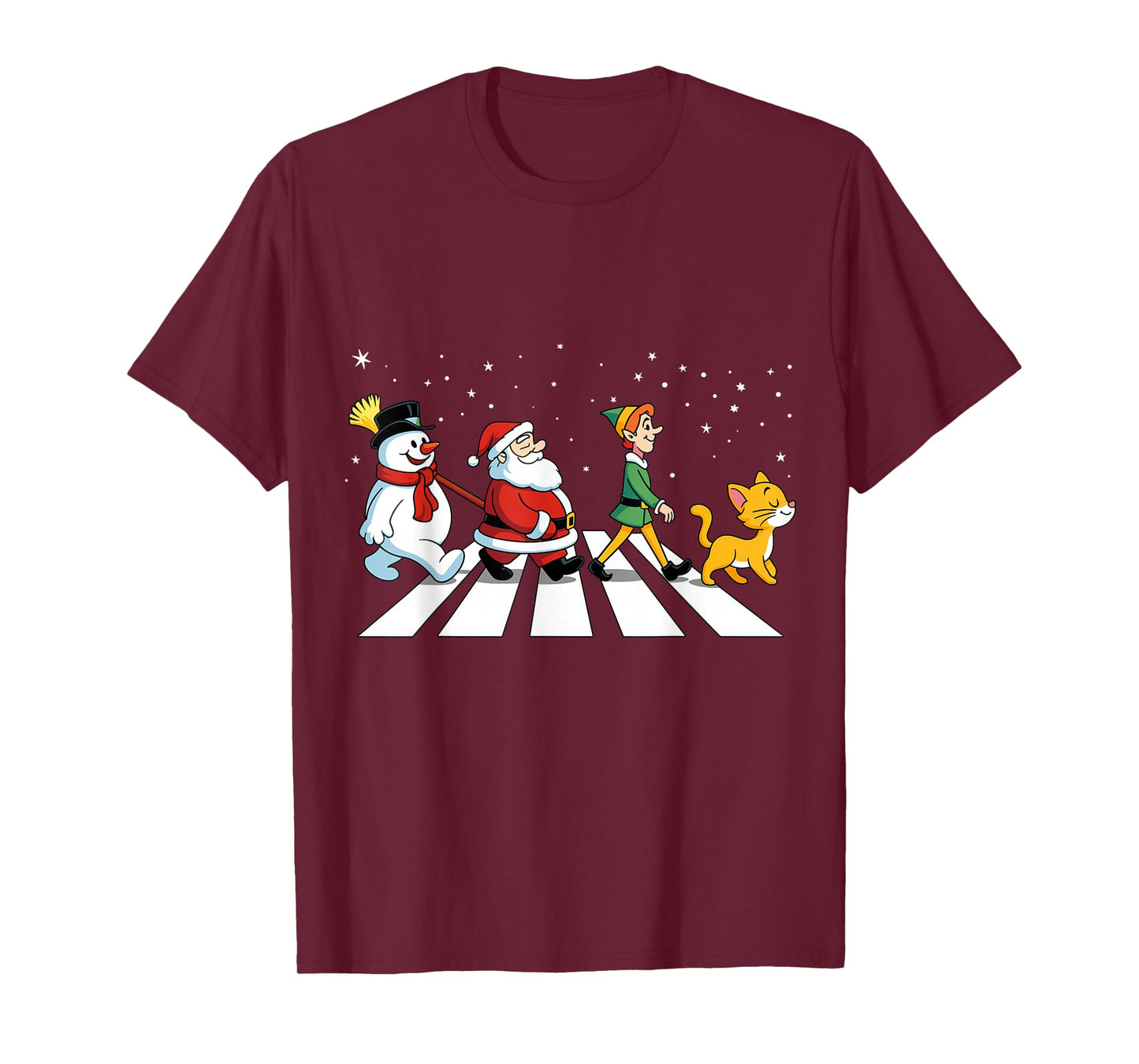 Cats Road Crossings Funny Christmas T-Shirt