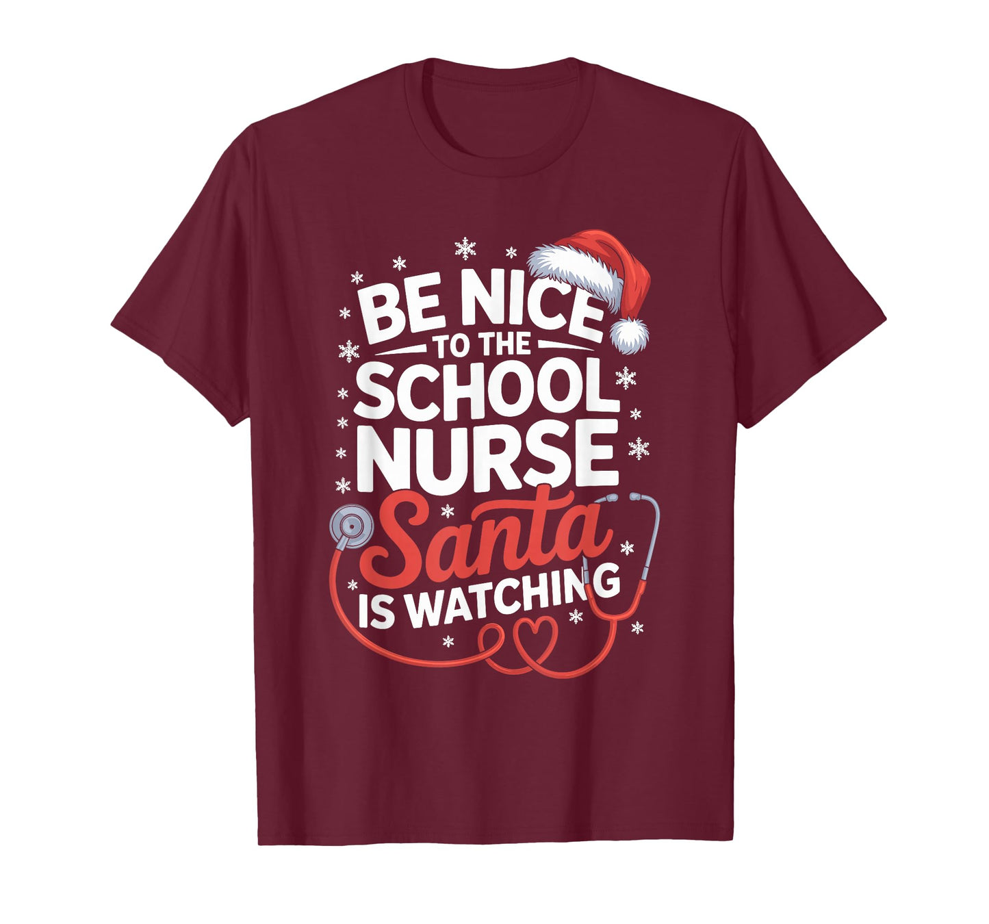 School Nurse Christmas Nursing Humor Xmas for Women T-Shirt