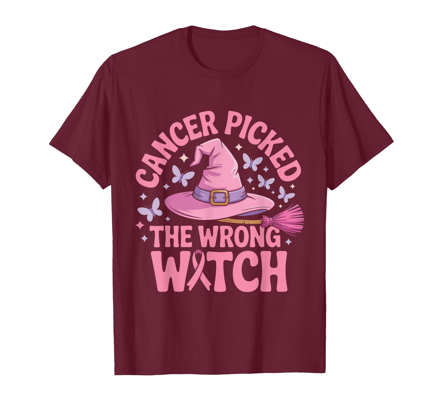 Cancer Picked The Wrong Witch Breast Cancer Awareness T-Shirt