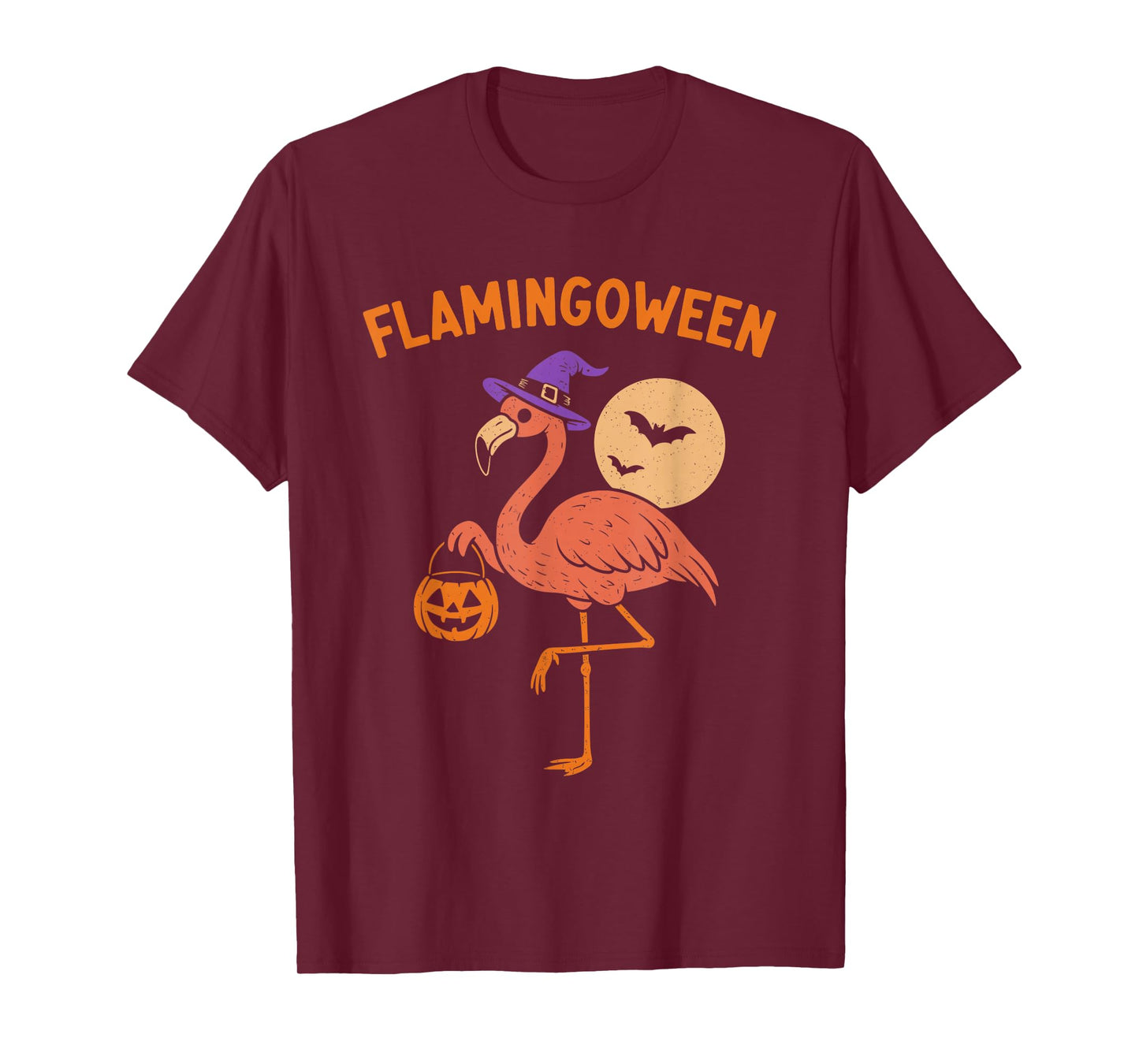 Flamingoween Flamingo Halloween Jack O Lantern T-Shirt