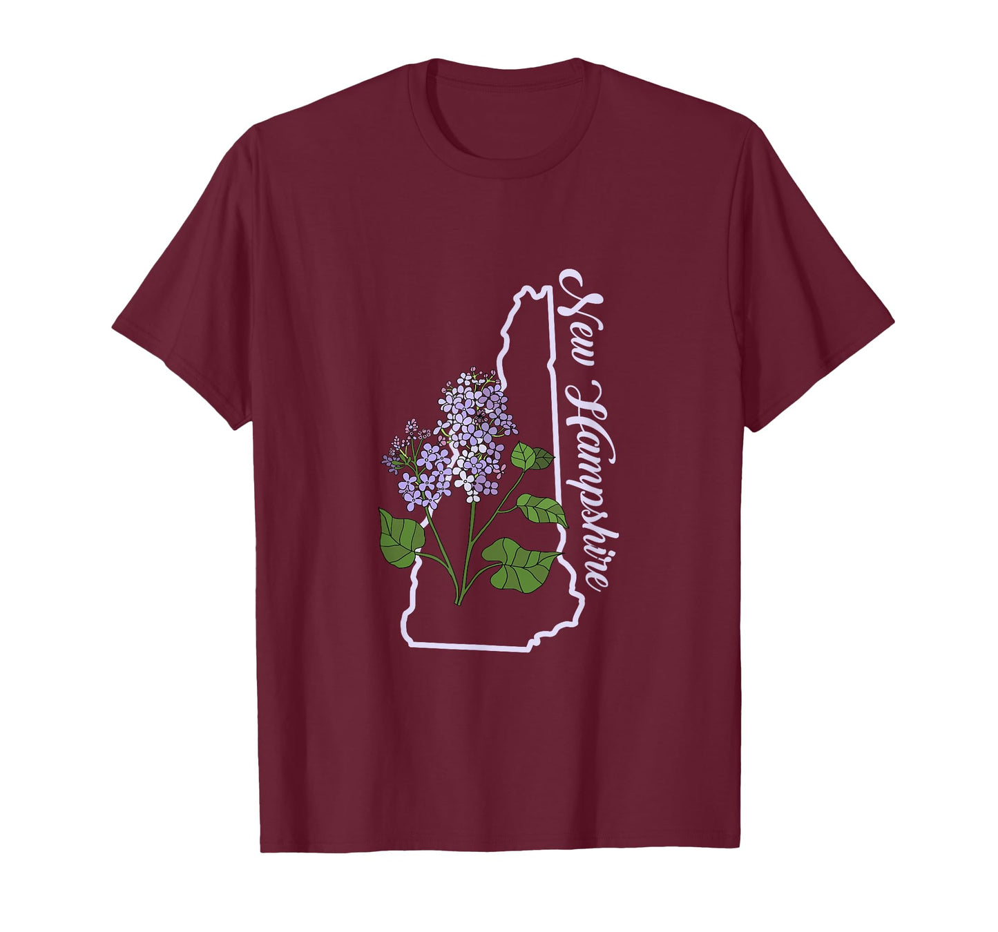 State of New Hampshire Purple Lilac Flower T-Shirt
