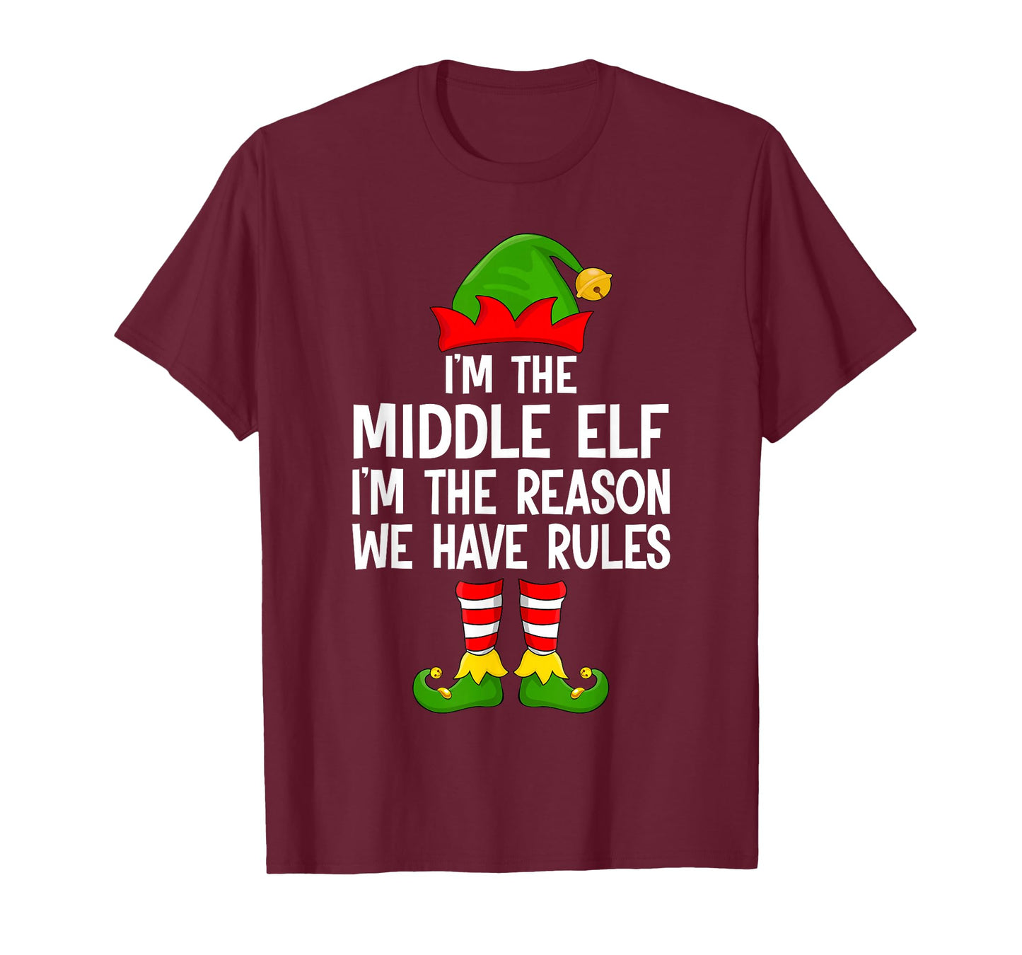 Middle Elf Xmas Matching Family Elf Squad Christmas T-Shirt