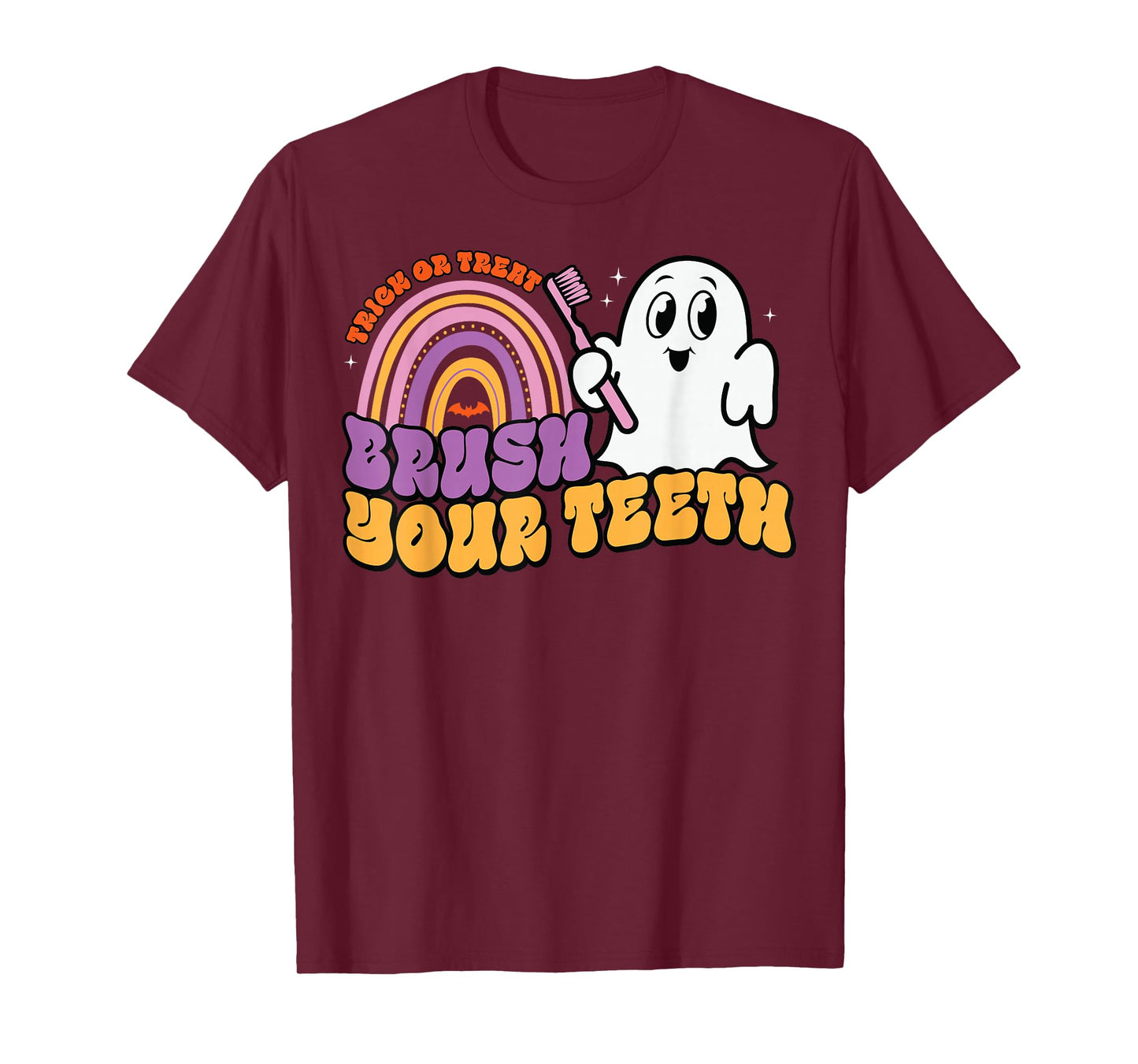 Trick Or Treat Brush Your Teeth Ghost Cute Halloween Dentist T-Shirt