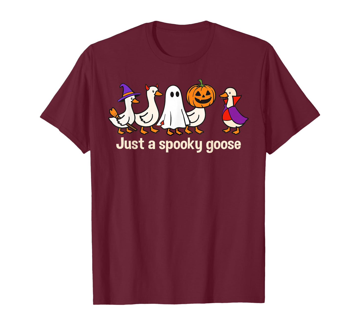 Just A Spooky Goose Halloween Silly Duck Spooky Season T-Shirt