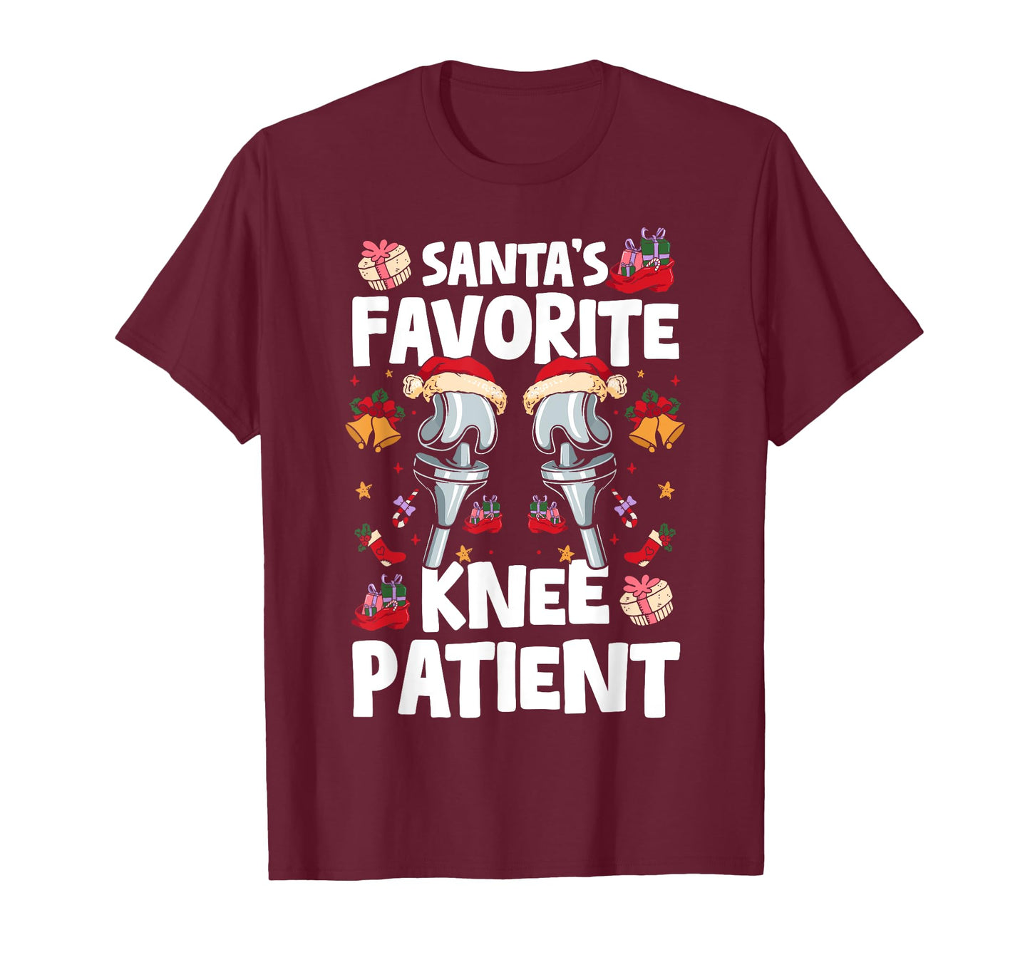 Santas Favorite Knee Patient Knee Replacement Surgery Xmas T-Shirt