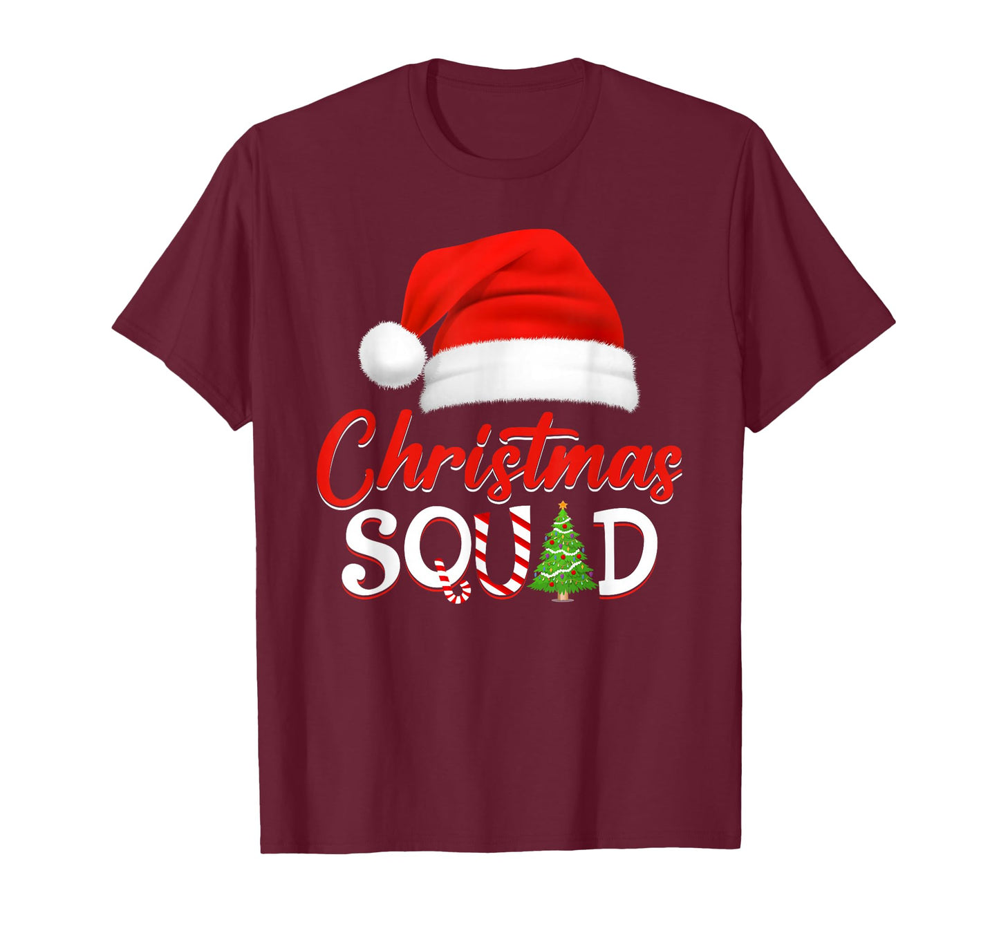 Christmas Squad Santa Hat Matching Family Group Pajamas T-Shirt