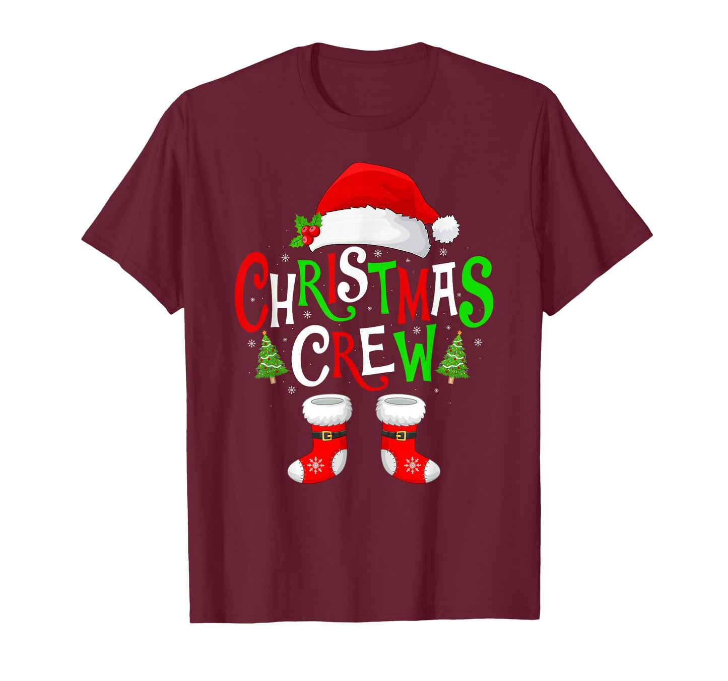 Christmas Crew Matching Family Holiday Santa Squad Xmas T-Shirt