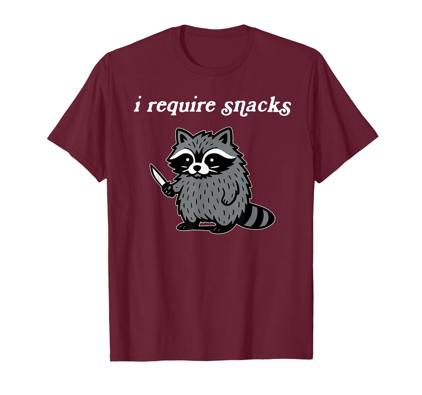 I Require Snacks Funny Raccoon Retro Raccoon Meme T-Shirt