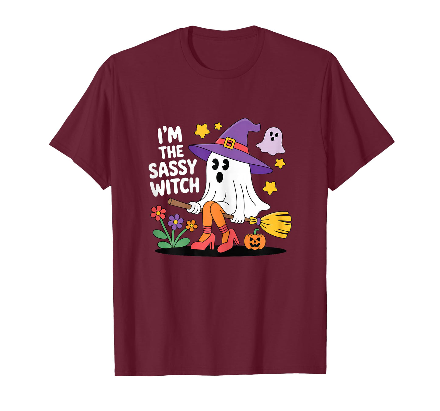 Funny Sassy Witch Halloween Ghost Cute Broomstick Magic Humo T-Shirt