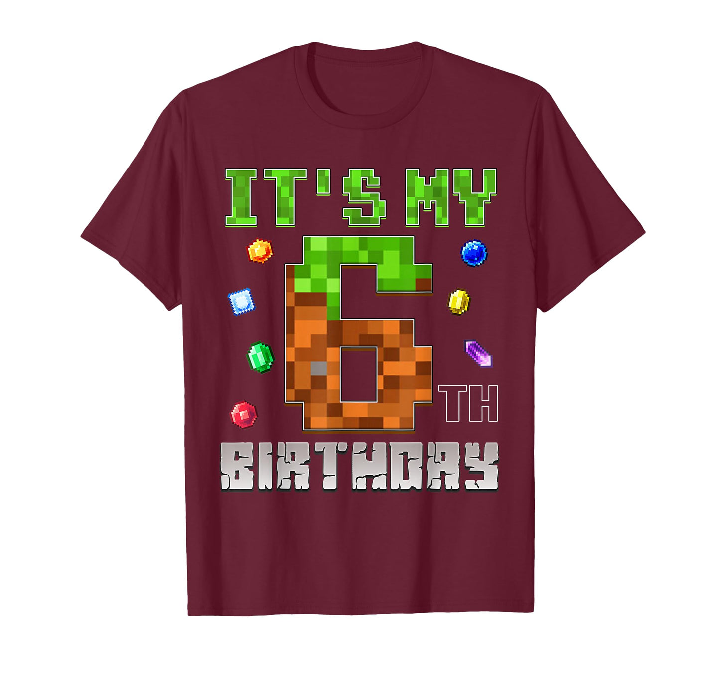 Birthday Boy Shirt It's My 6th Birthday Video Game Pixel T-Shirt