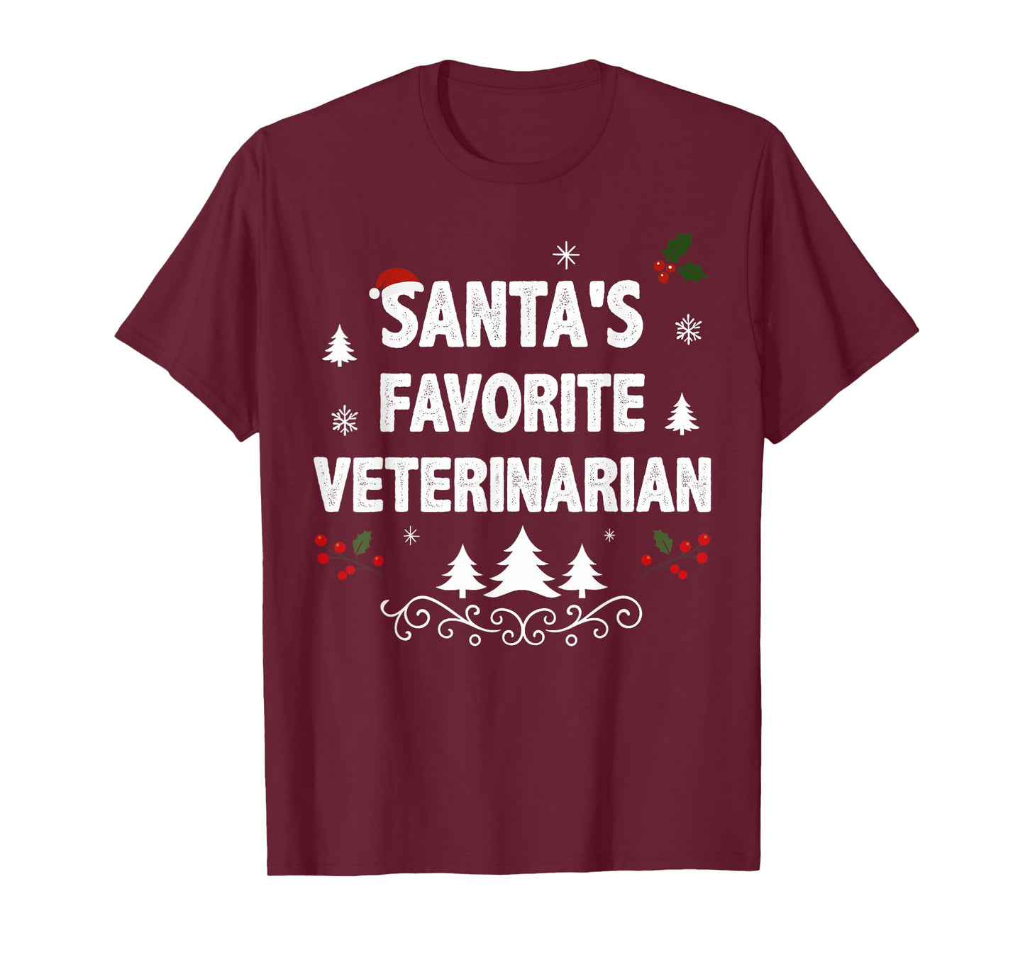 Santa's Favorite Veterinarian Funny Holiday Christmas Pajama T-Shirt