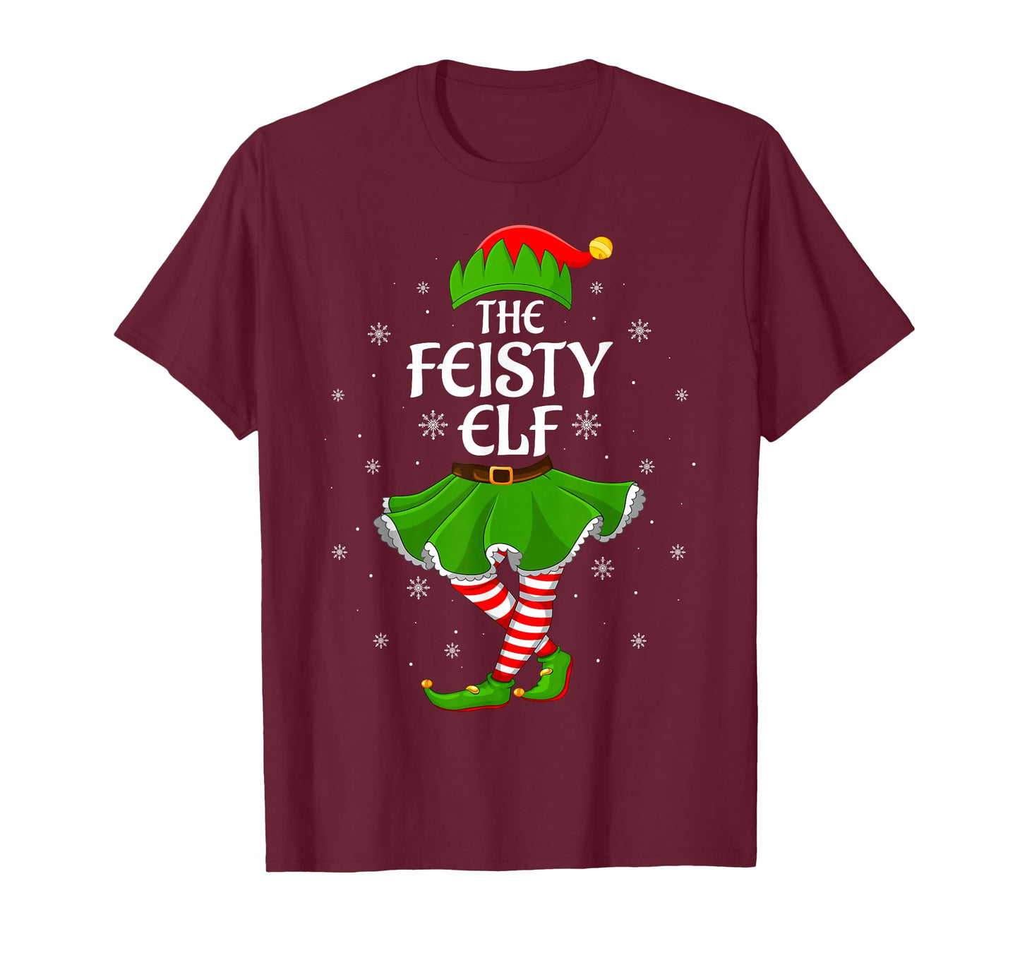 Feisty Elf Christmas Family Girls Women Elf Squad Xmas T-Shirt