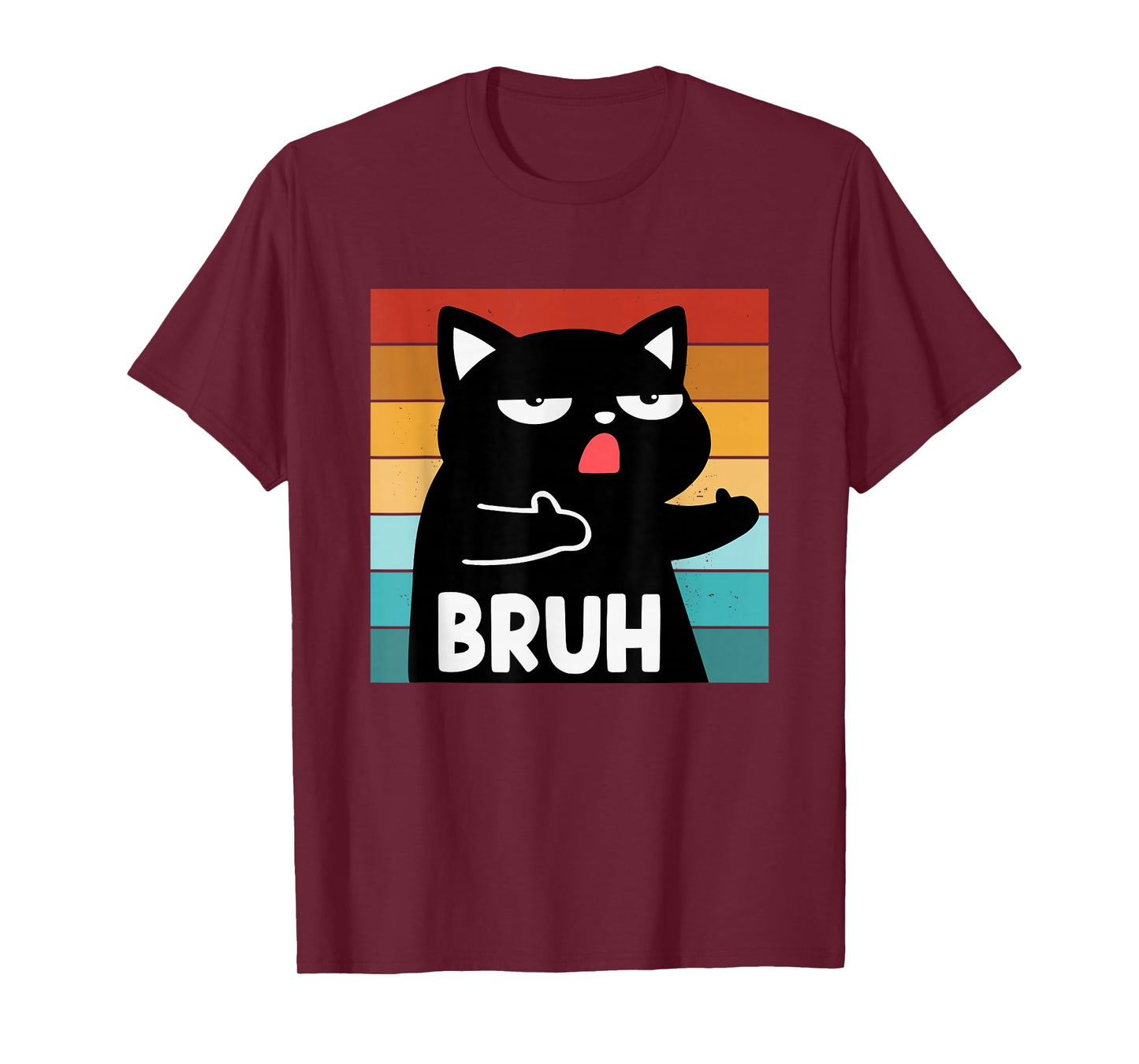 Funny Meme Saying Bruh Cat Boys Girls Teens Men Women T-Shirt