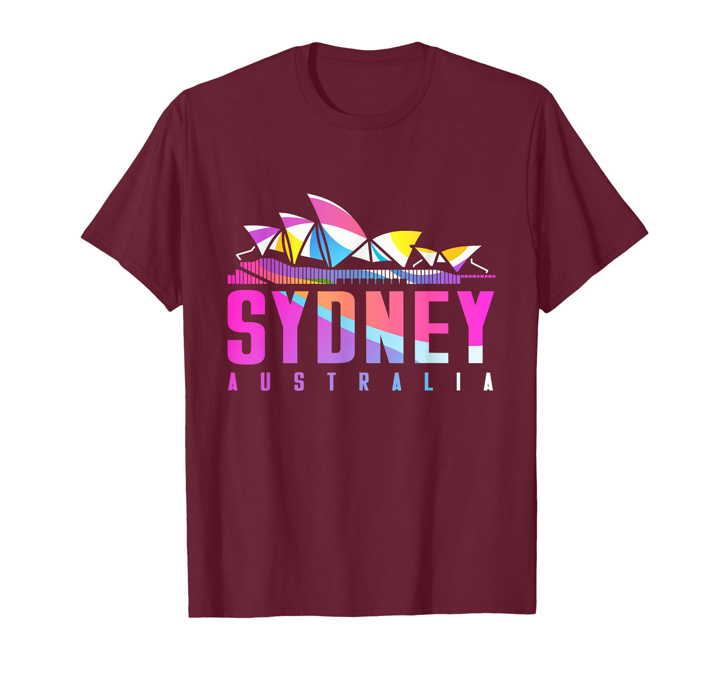 The Sydney Opera House With Colorful Geometric Pattern T-Shirt