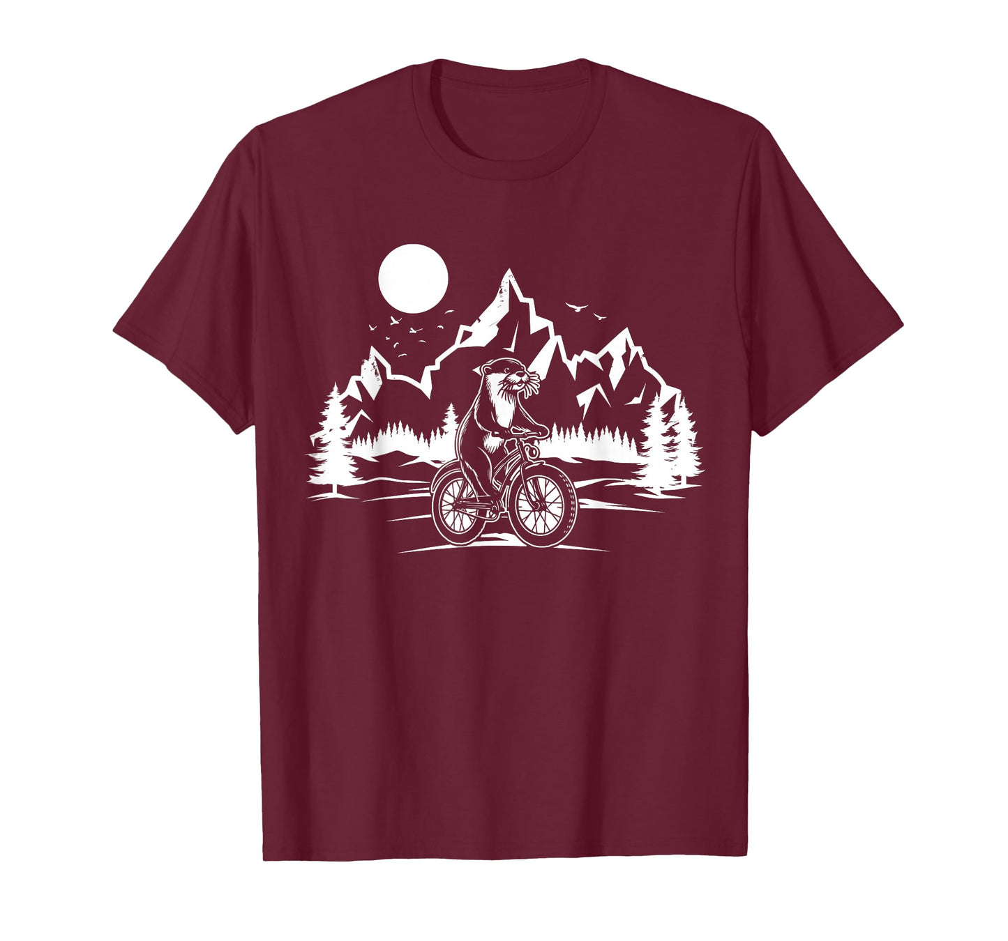 Otter Riding Bicycle Vintage Mountain Biking Otter Biker T-Shirt
