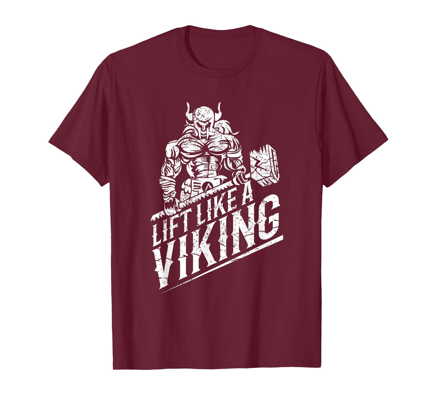 Lift like a Viking Workout Gym Distressed Design T-Shirt