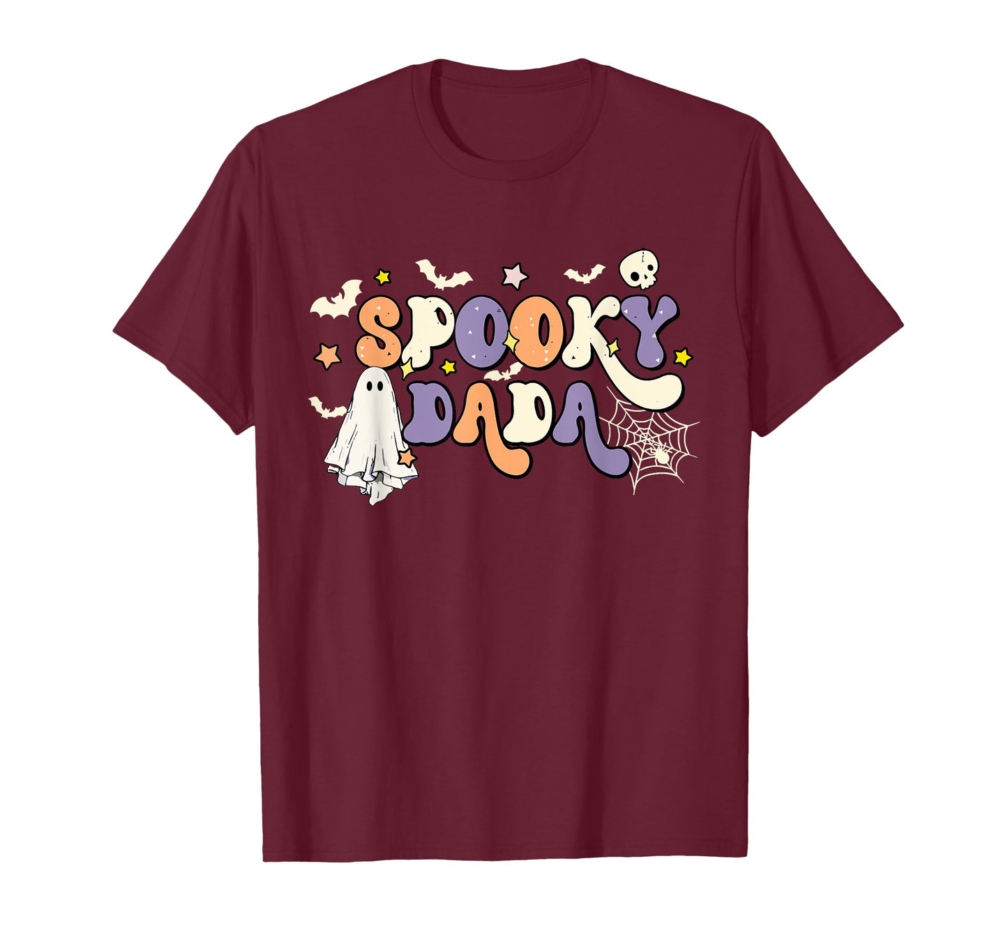 Spooky Dada Cute Ghost Halloween Dad Family Spooky Season T-Shirt
