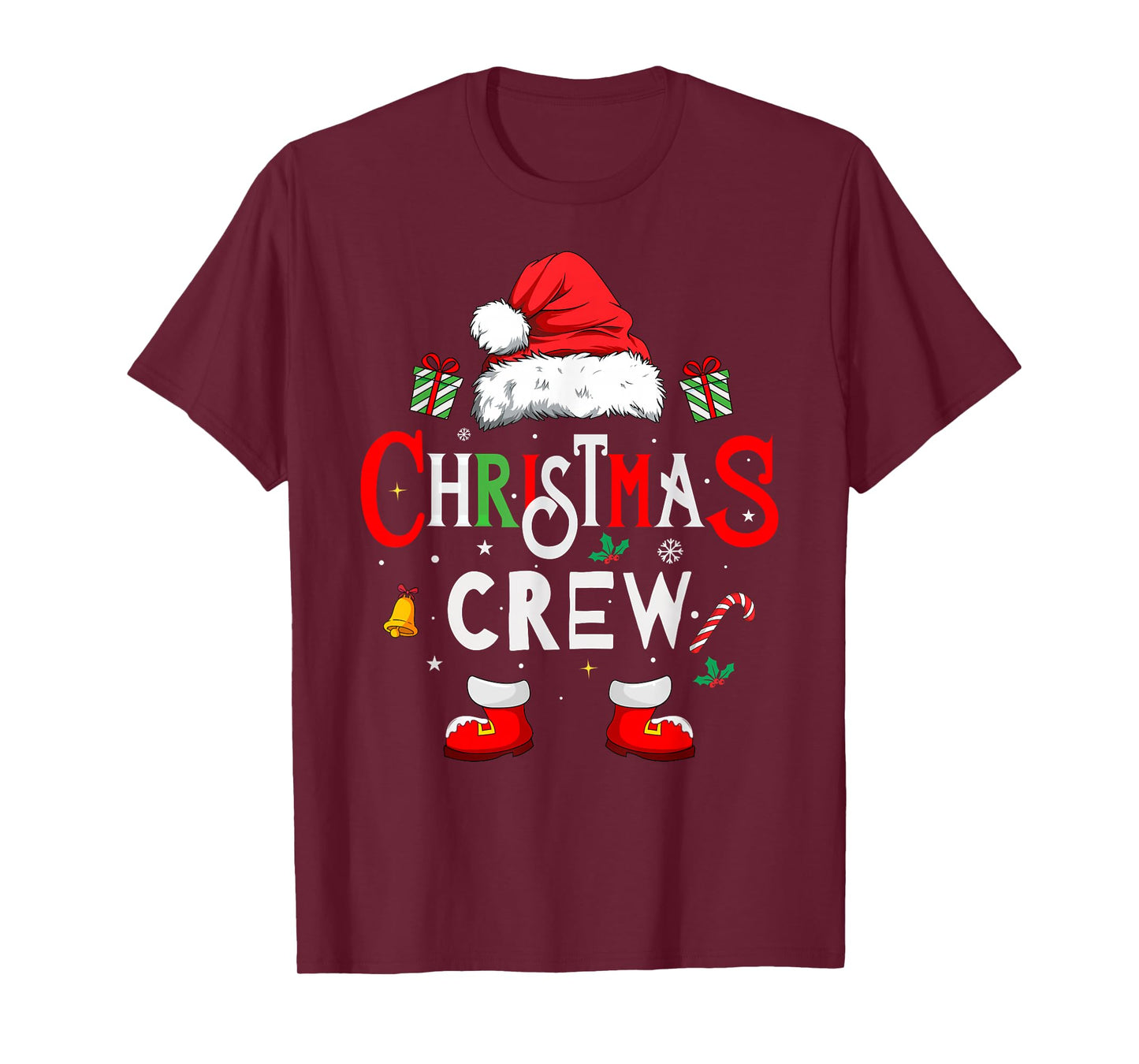 Christmas Crew Pajamas Matching Family Santa Squad Xmas T-Shirt
