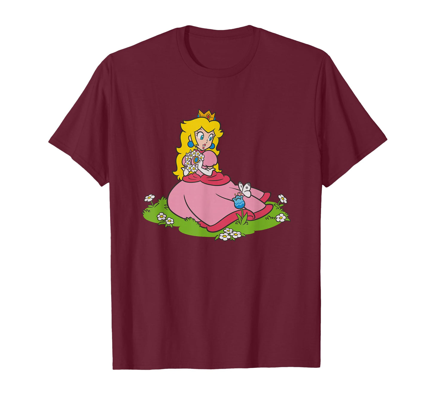 Super Mario Bros Princess Peach & Butterfly Portrait T-Shirt