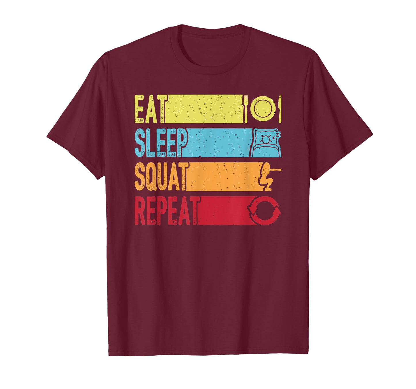 Daily Workout Gift Vintage Eat Sleep Squat Repeat Gym T-Shirt