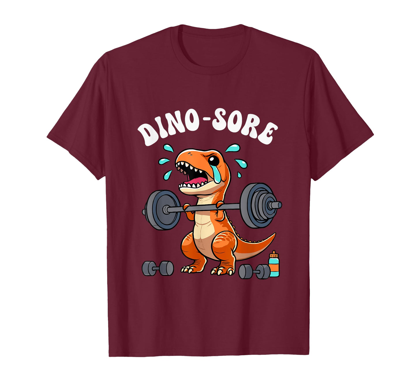 Funny Gym Shirts For Women Girls Dino Sore Dinosaur Workout Gym Fitness Lifting Weights Cute Dino Sore Black Cotton Polyester Short Sleeve T-Shirt Small