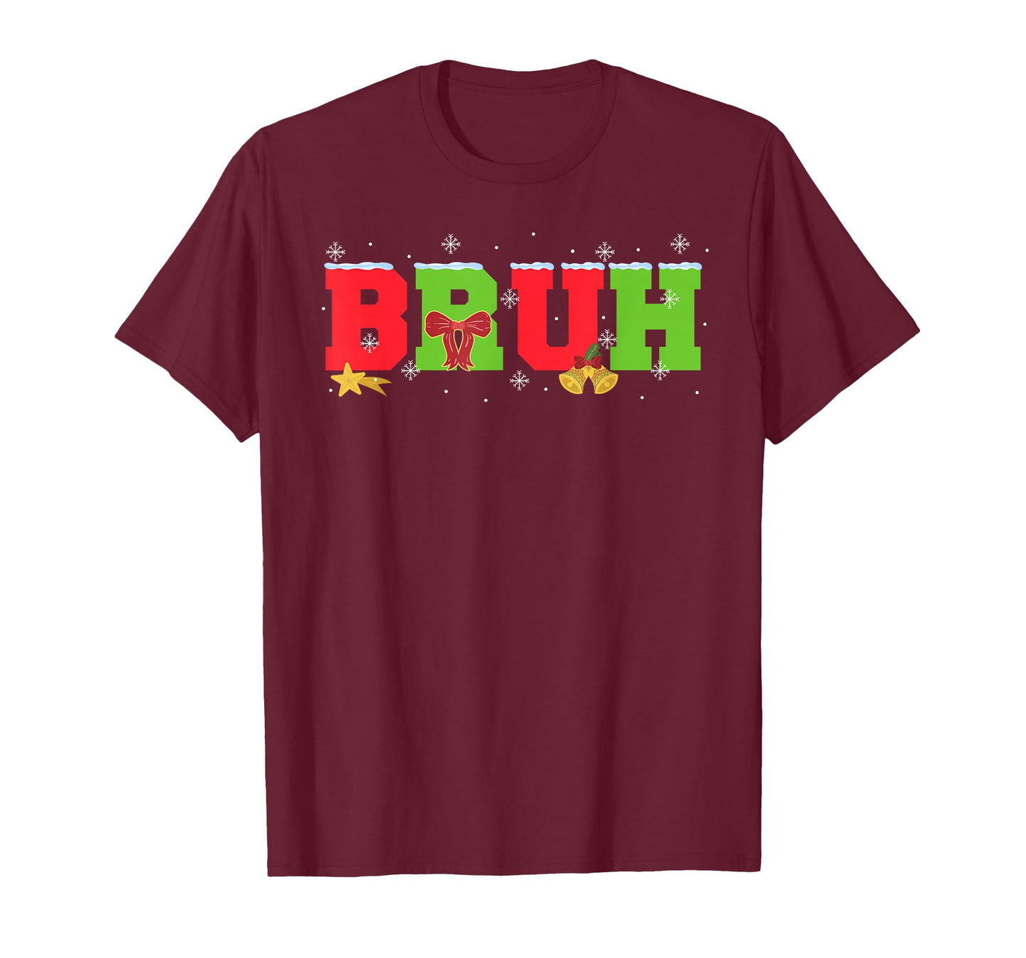 Christmas Shirts for Kids Boys Bruh Funny Christmas Women T-Shirt