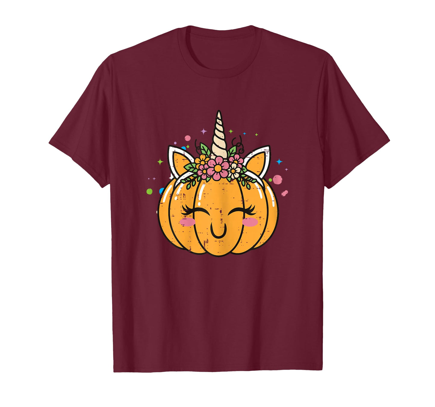 Halloween Pumpkin Unicorn Costume Girls Kids Toddler Women T-Shirt